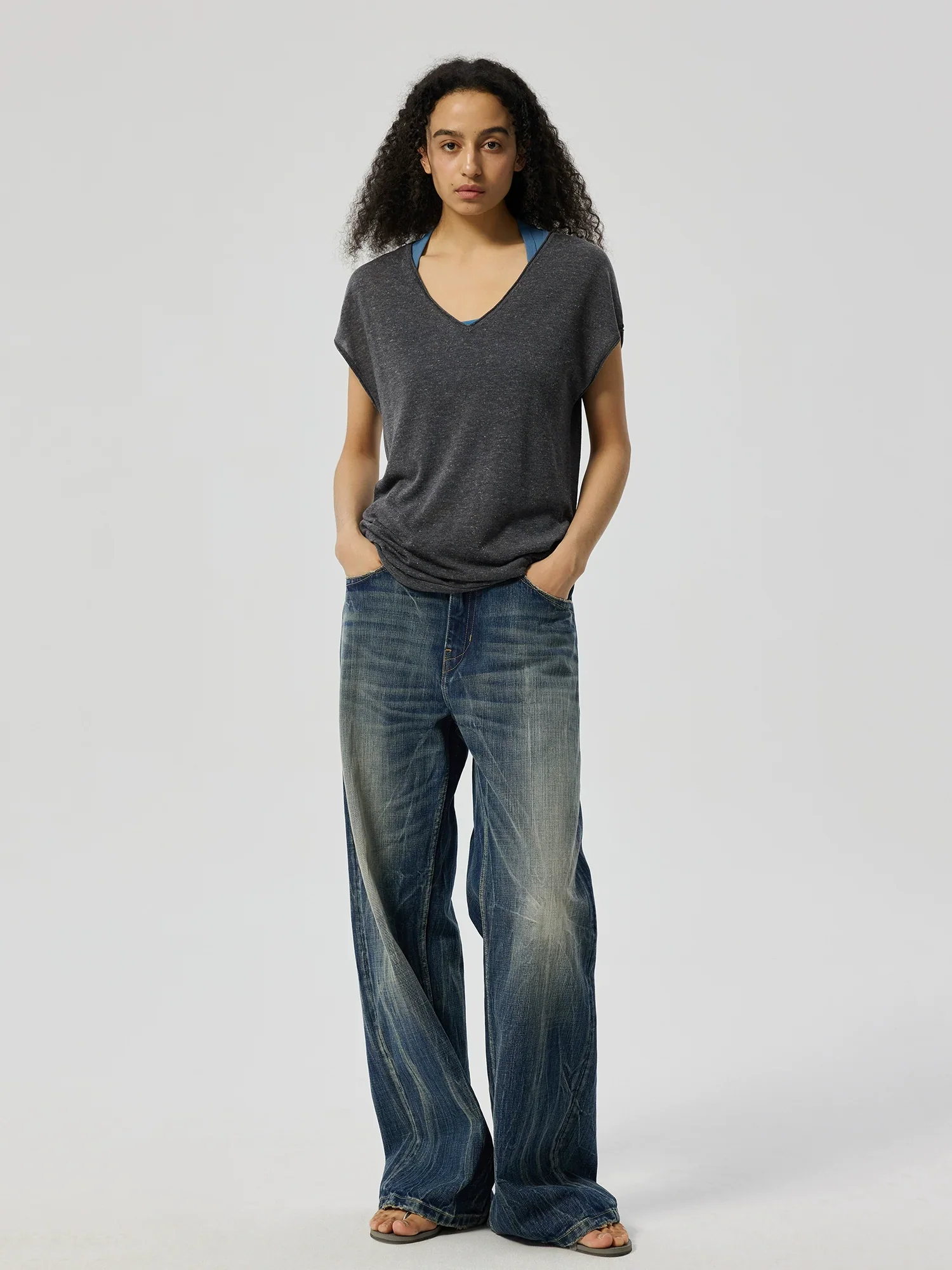 Lightning Wash Wide-Leg Jeans - Image 2