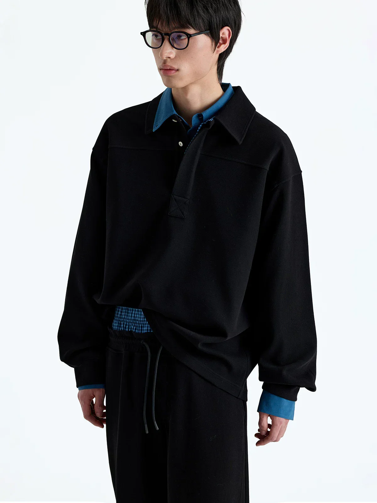 Lightweight Air Layer Polo Sweatshirt - Image 3