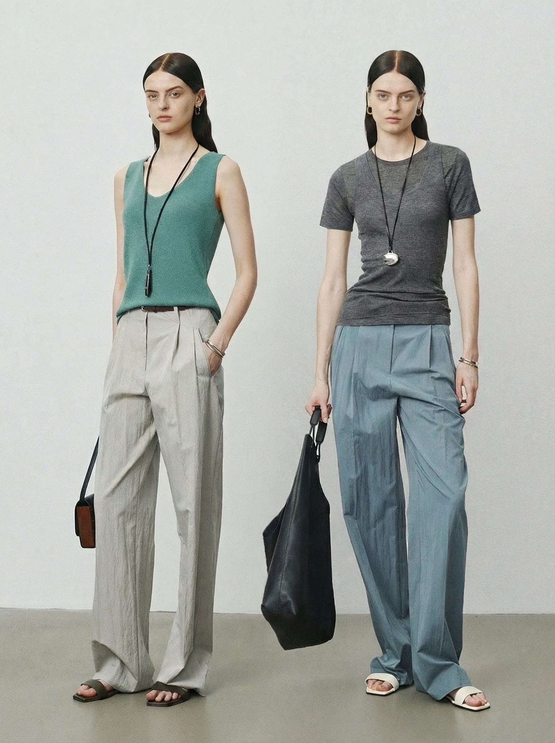 Lightweight Double-Pleat Wide-Leg Trousers - Image 5