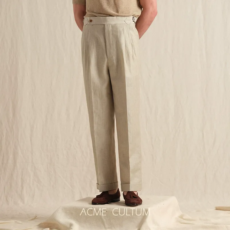Lightweight Wool & Linen Trousers - Image 4