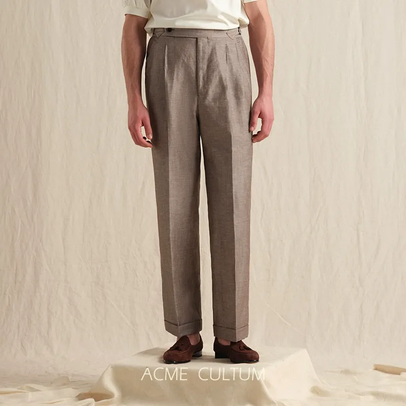 Lightweight Wool & Linen Trousers - Image 5