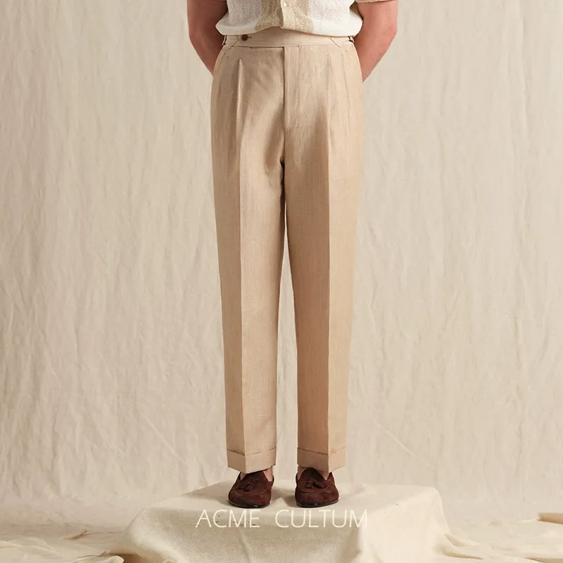 Lightweight Wool & Linen Trousers - Image 6