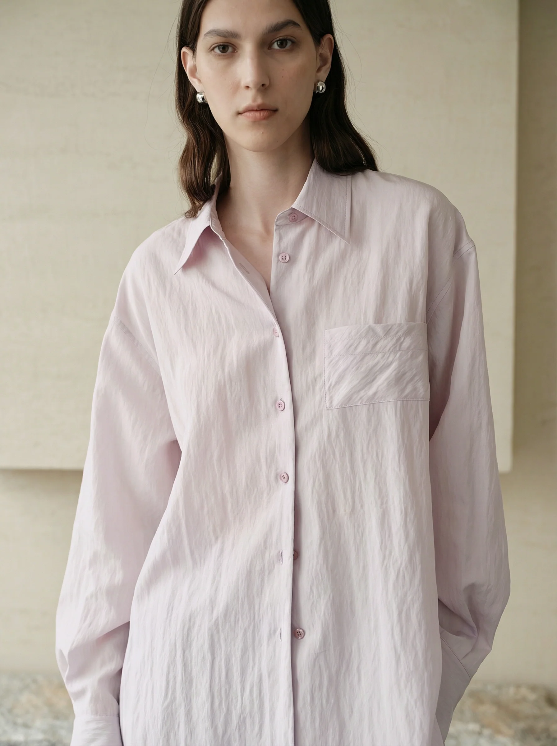 Lilac Lyocell Oversized Shirt - Image 3