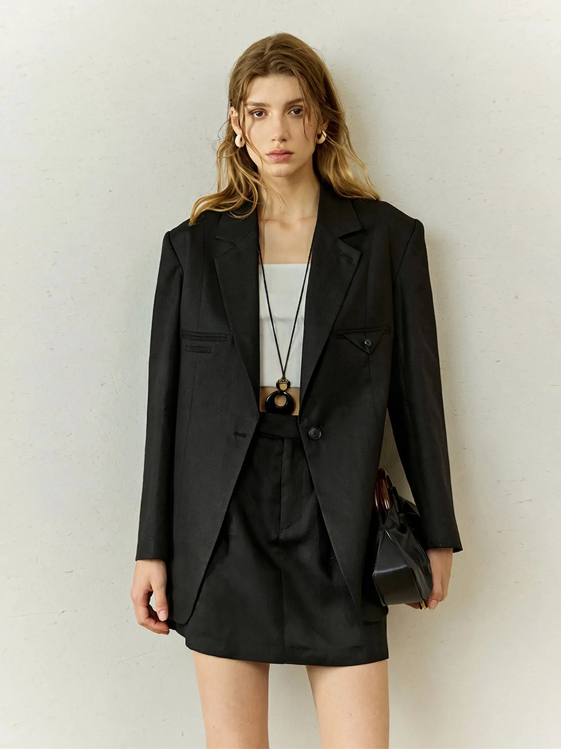 Linen Blazer Skirt Set - Image 3