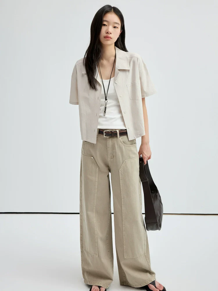 Linen-Blend Cuban Collar Short Sleeve Shirt
