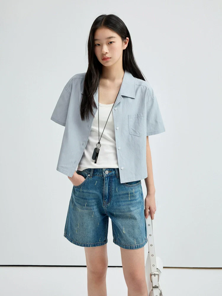 Linen-Blend Cuban Collar Short Sleeve Shirt - Image 5