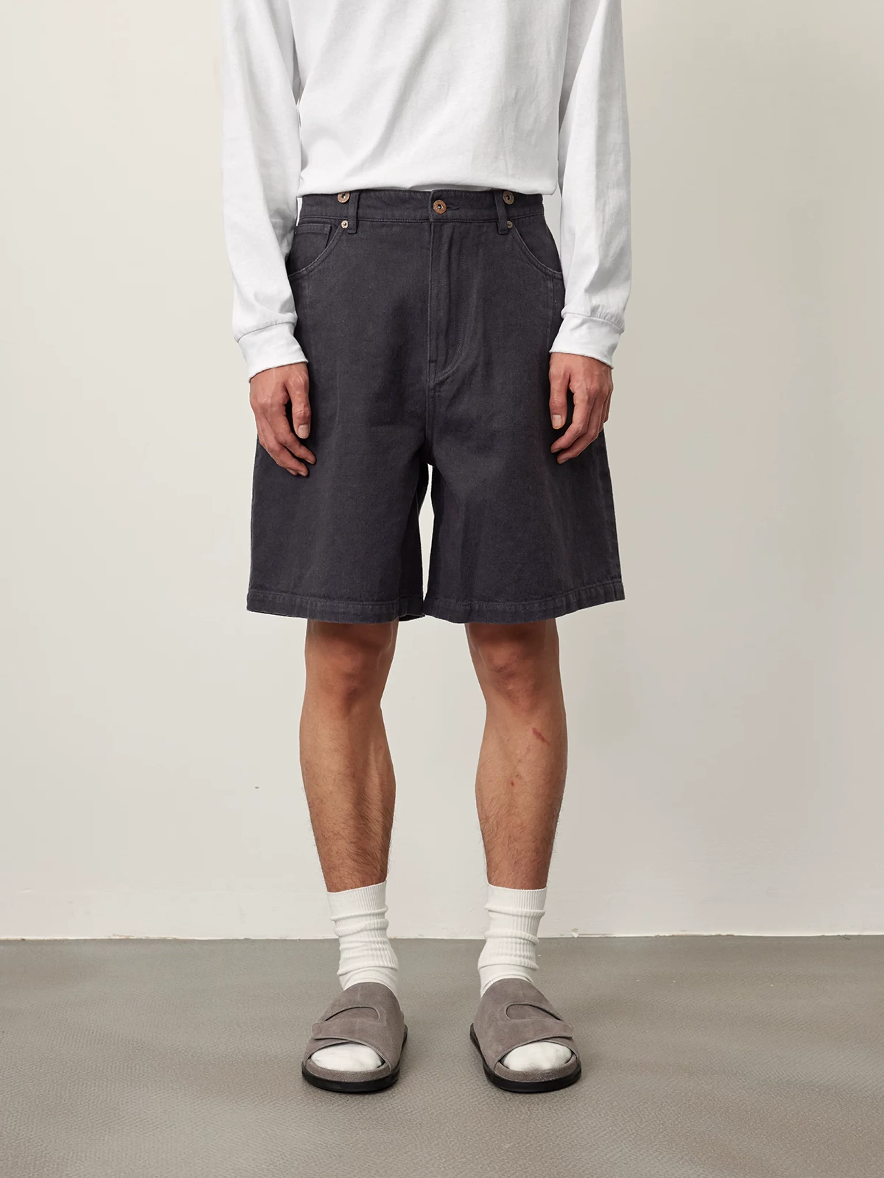 Linen-Blend Denim Shorts - Image 6