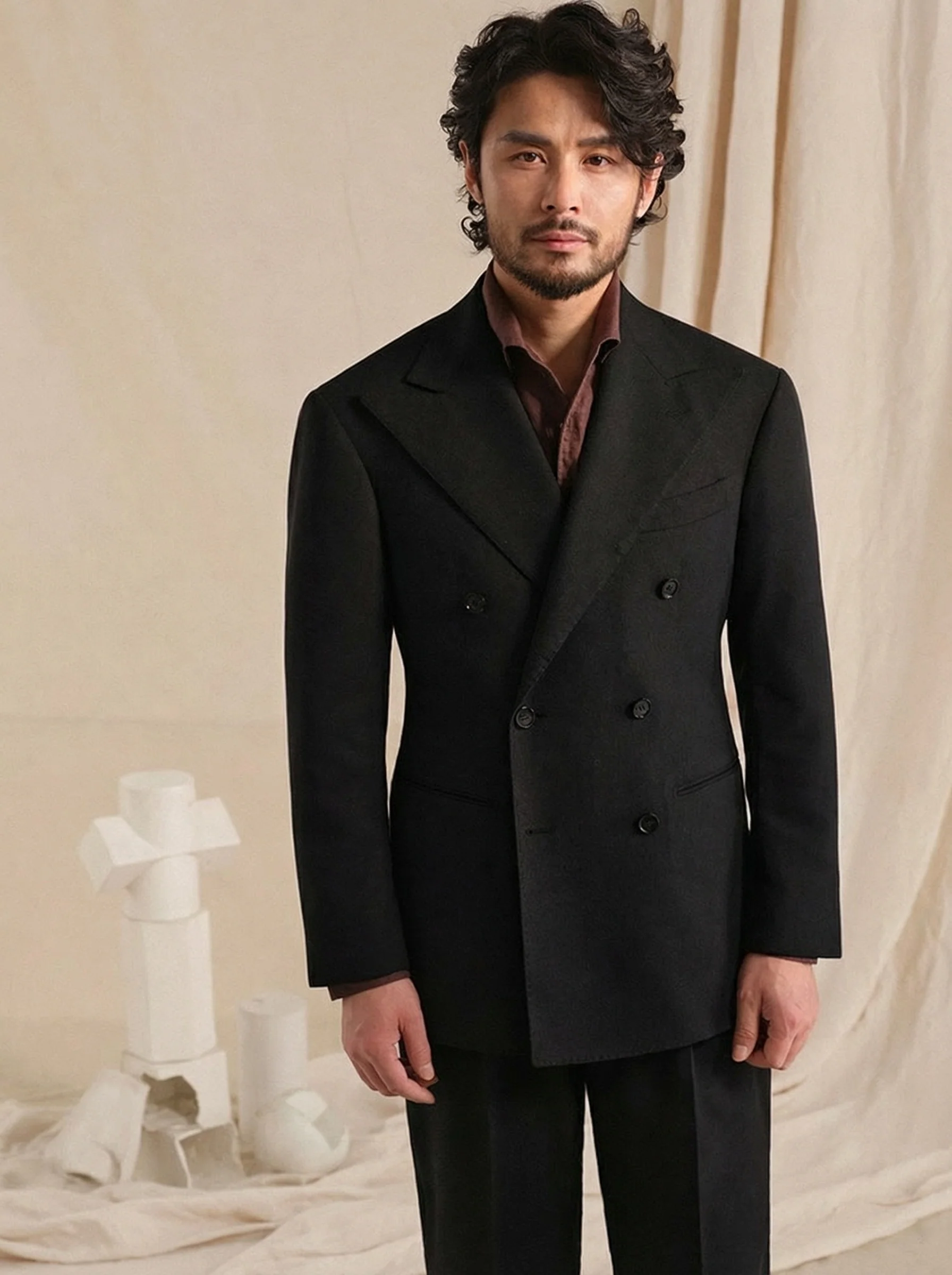 Linen-Blend Double-Breasted Suit - Image 2