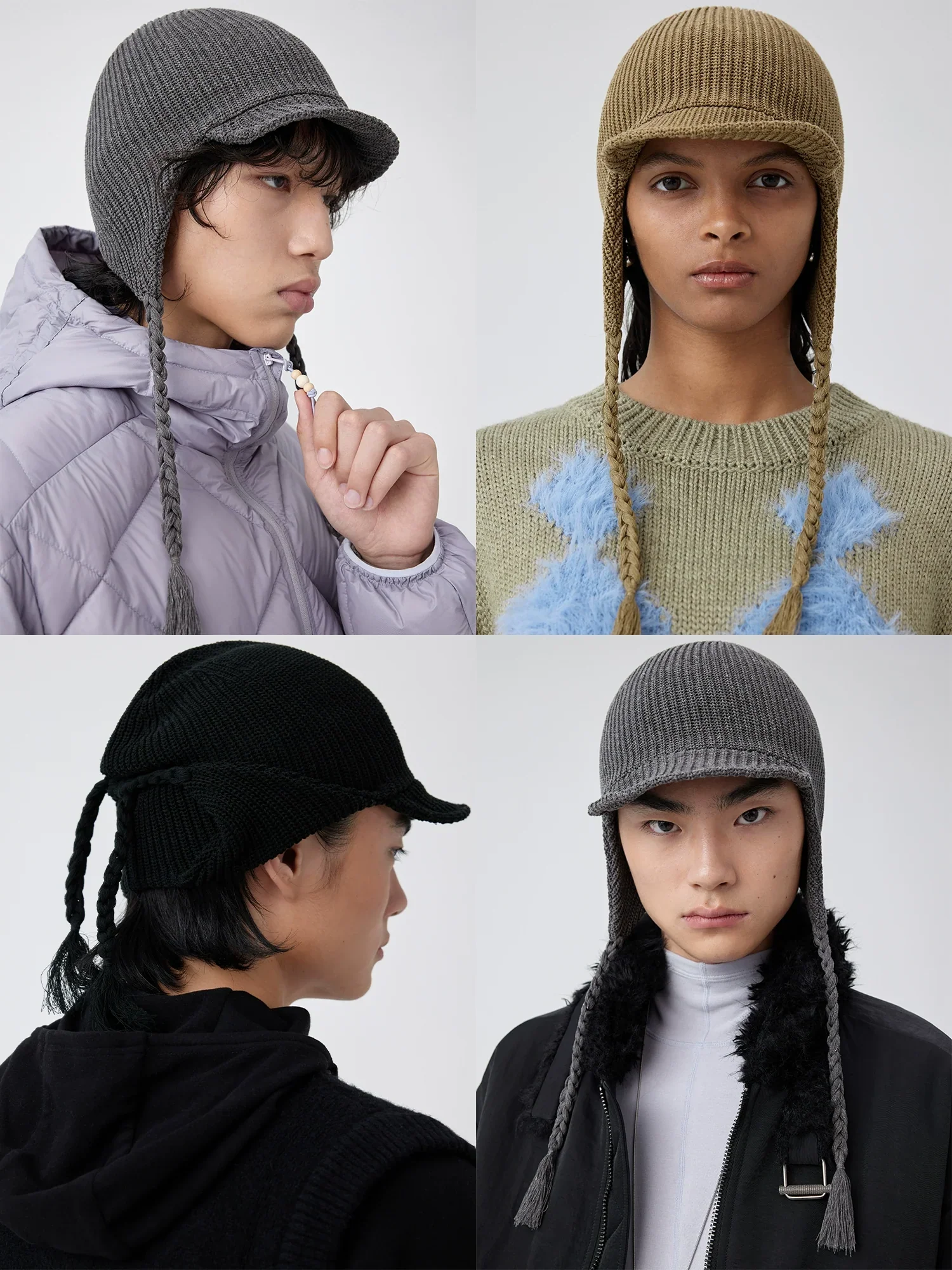 Linen-Blend Knit Earflap Cap - Image 5