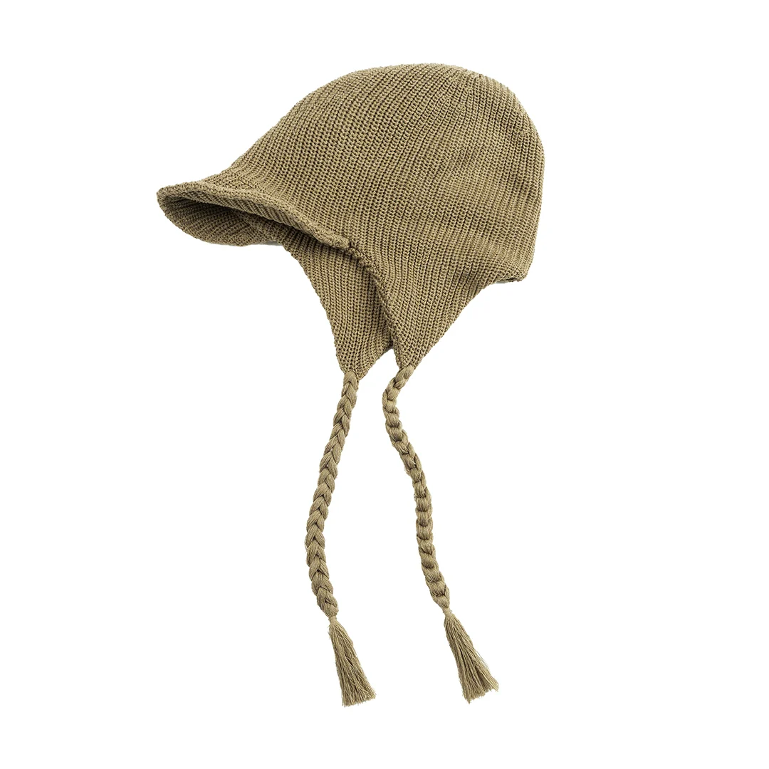Linen-Blend Knit Earflap Cap - Image 8