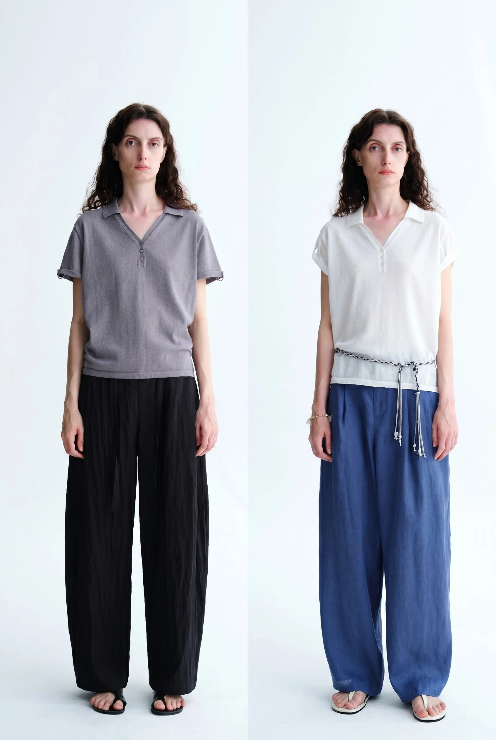 Linen-Blend Knit Polo