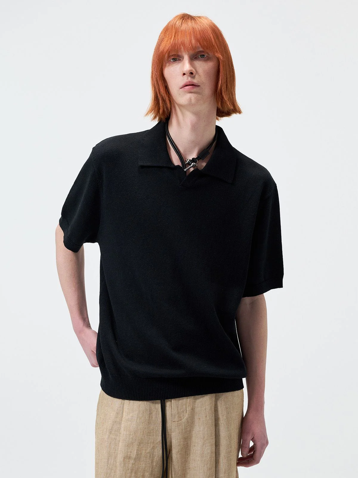 Linen-Blend Knit Polo - Image 5