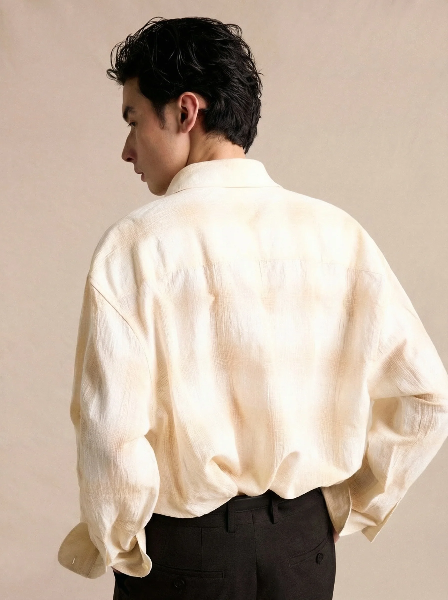 Linen Blend Plaid Shirt - Image 2