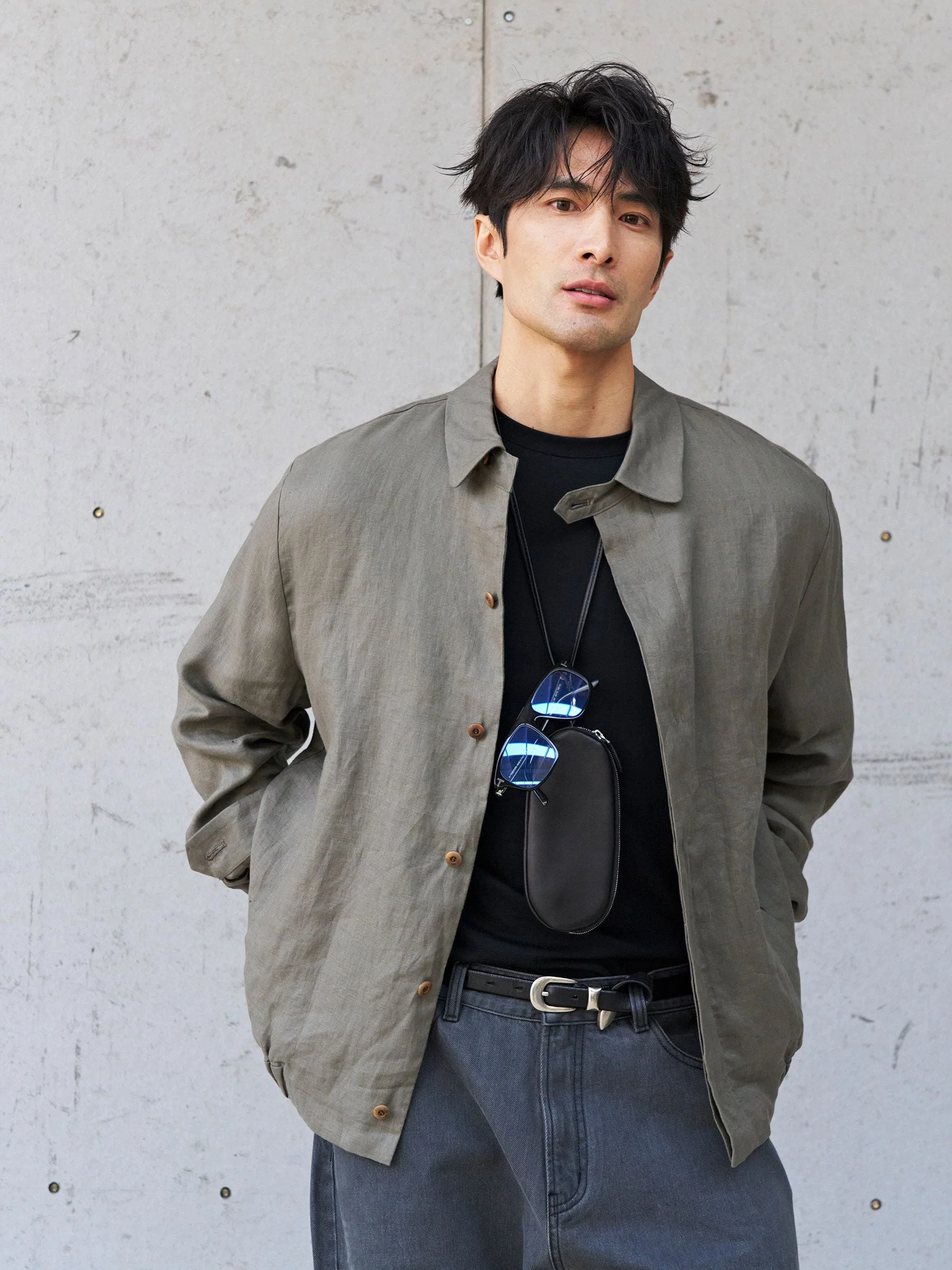 Linen Button Blouson - Image 2