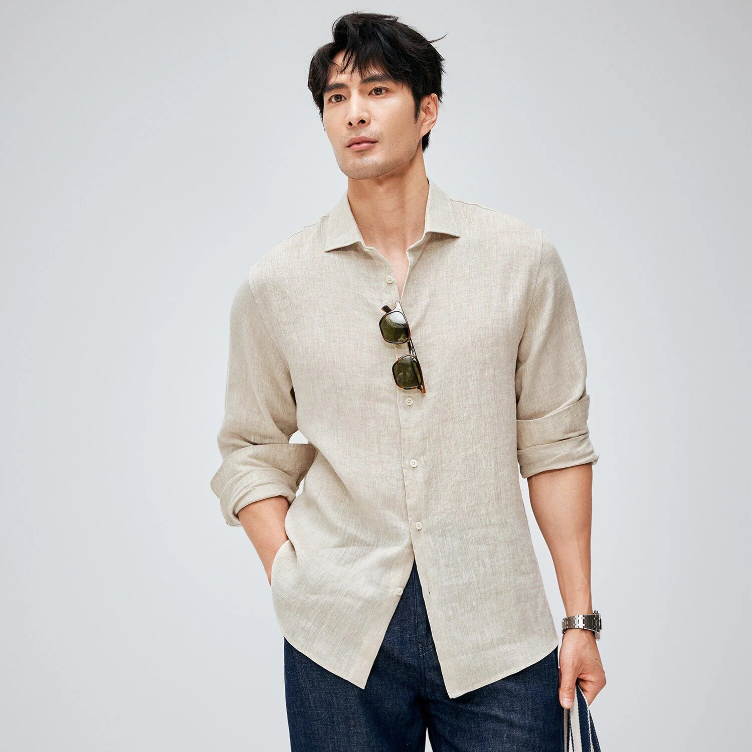 Linen Button Shirt - Image 8
