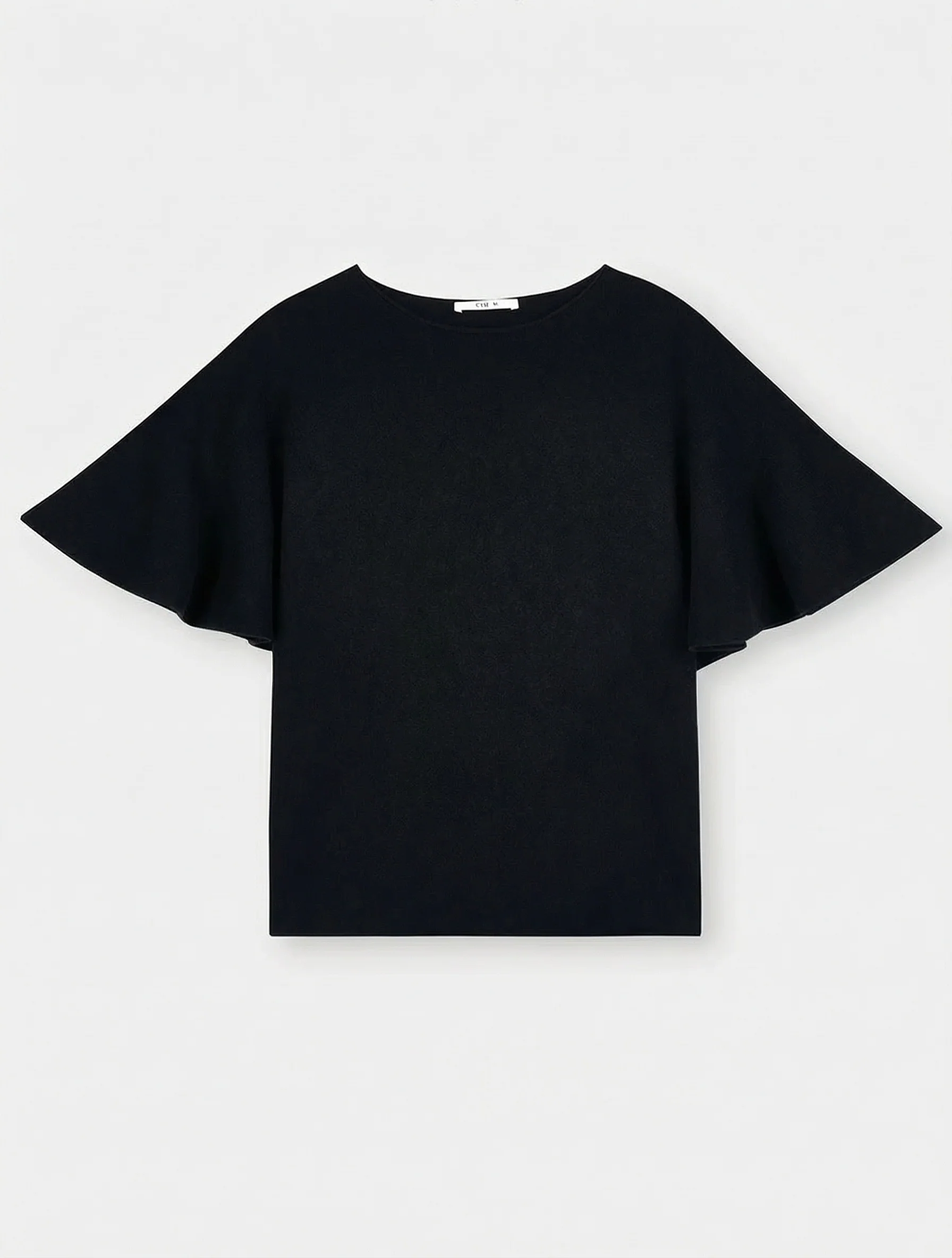 Linen-Cashmere Flutter-Sleeve Knit Top - Image 7
