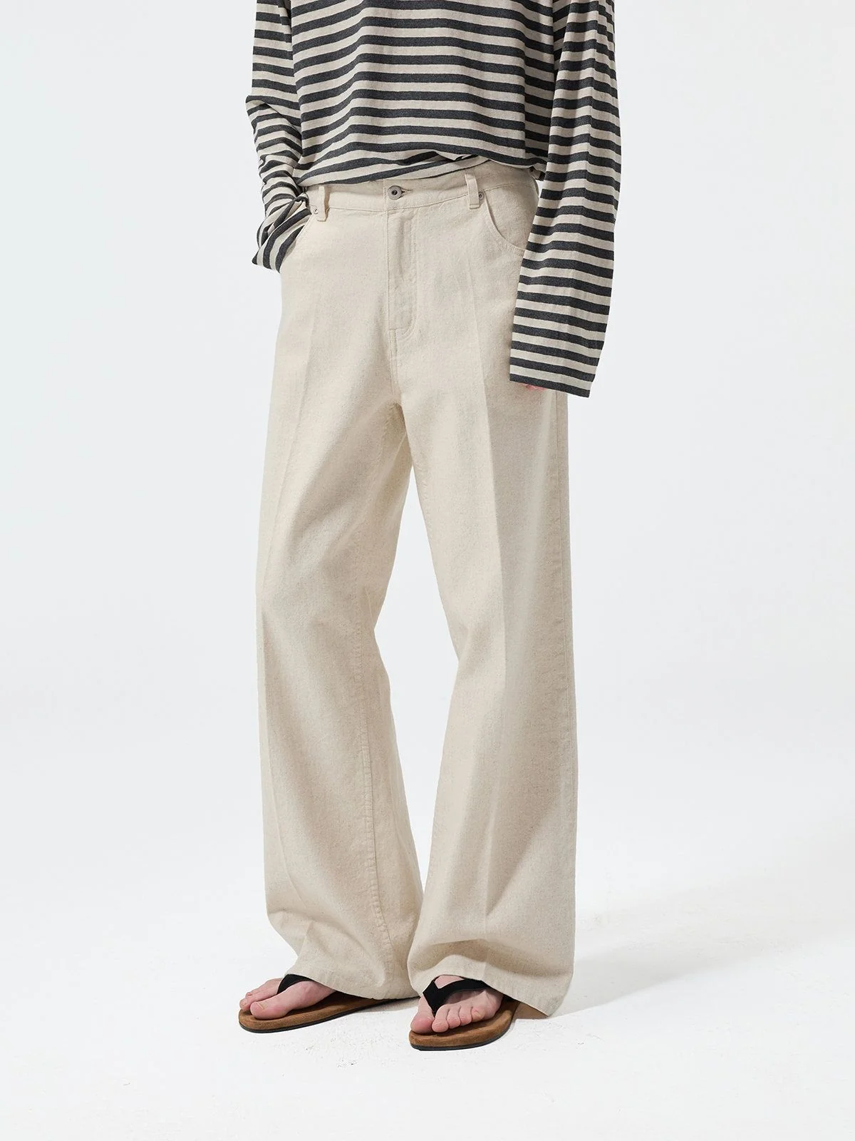 Linen-Cotton Straight Jeans - Image 2