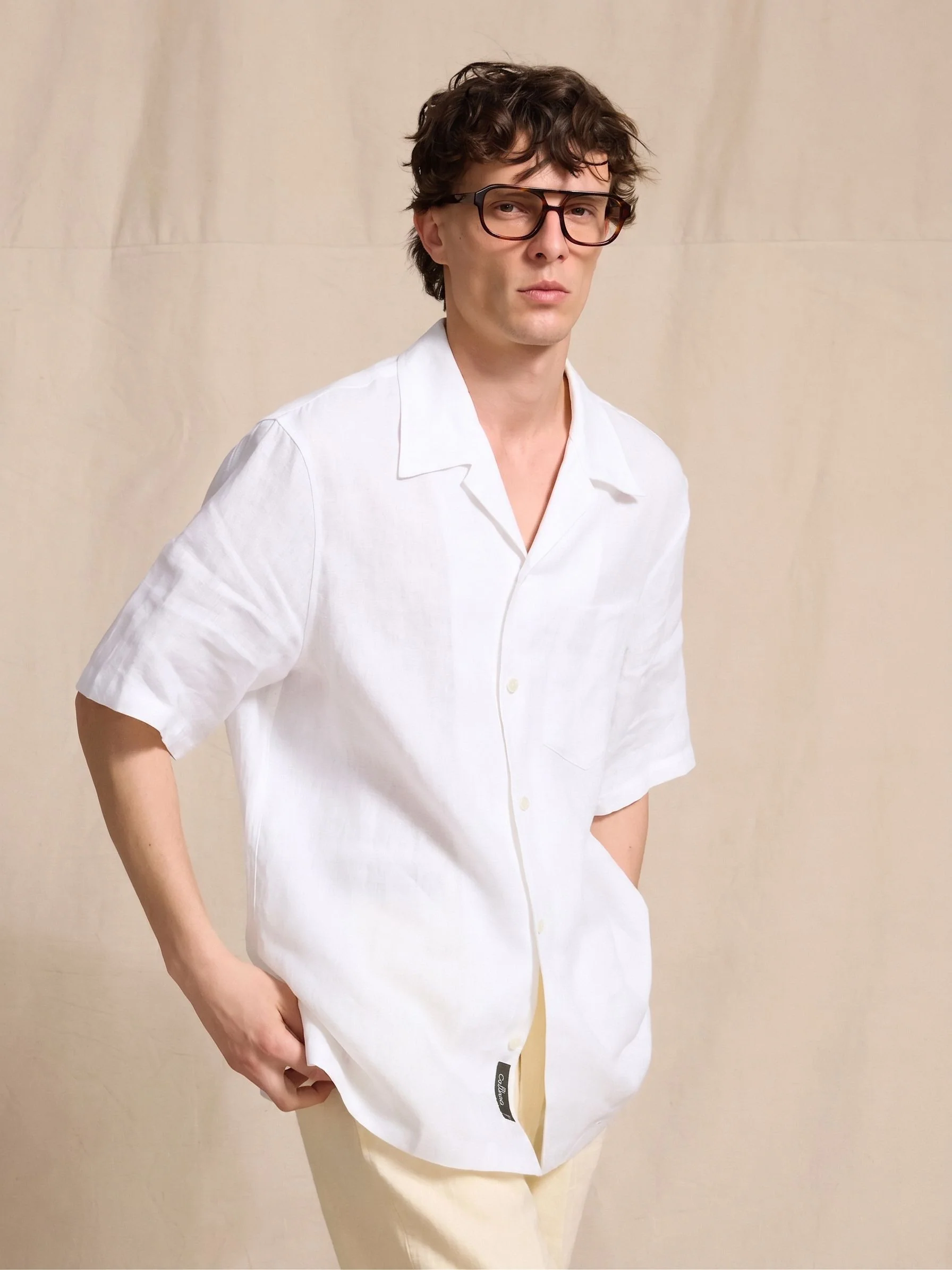 Linen Cuban Collar Shirt - Image 2