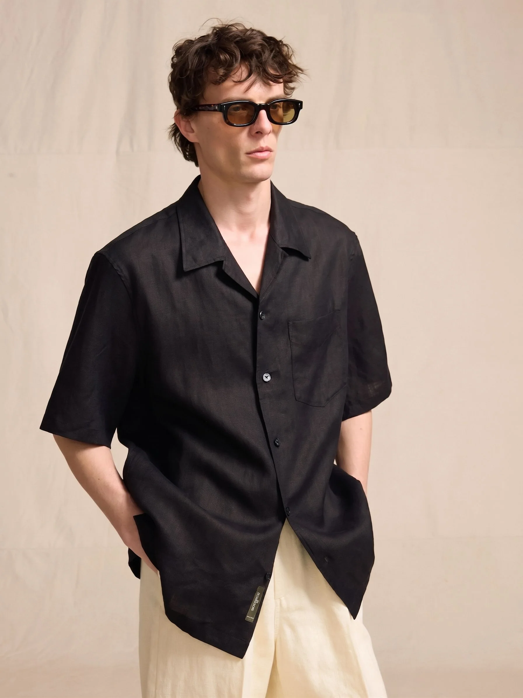 Linen Cuban Collar Shirt - Image 3