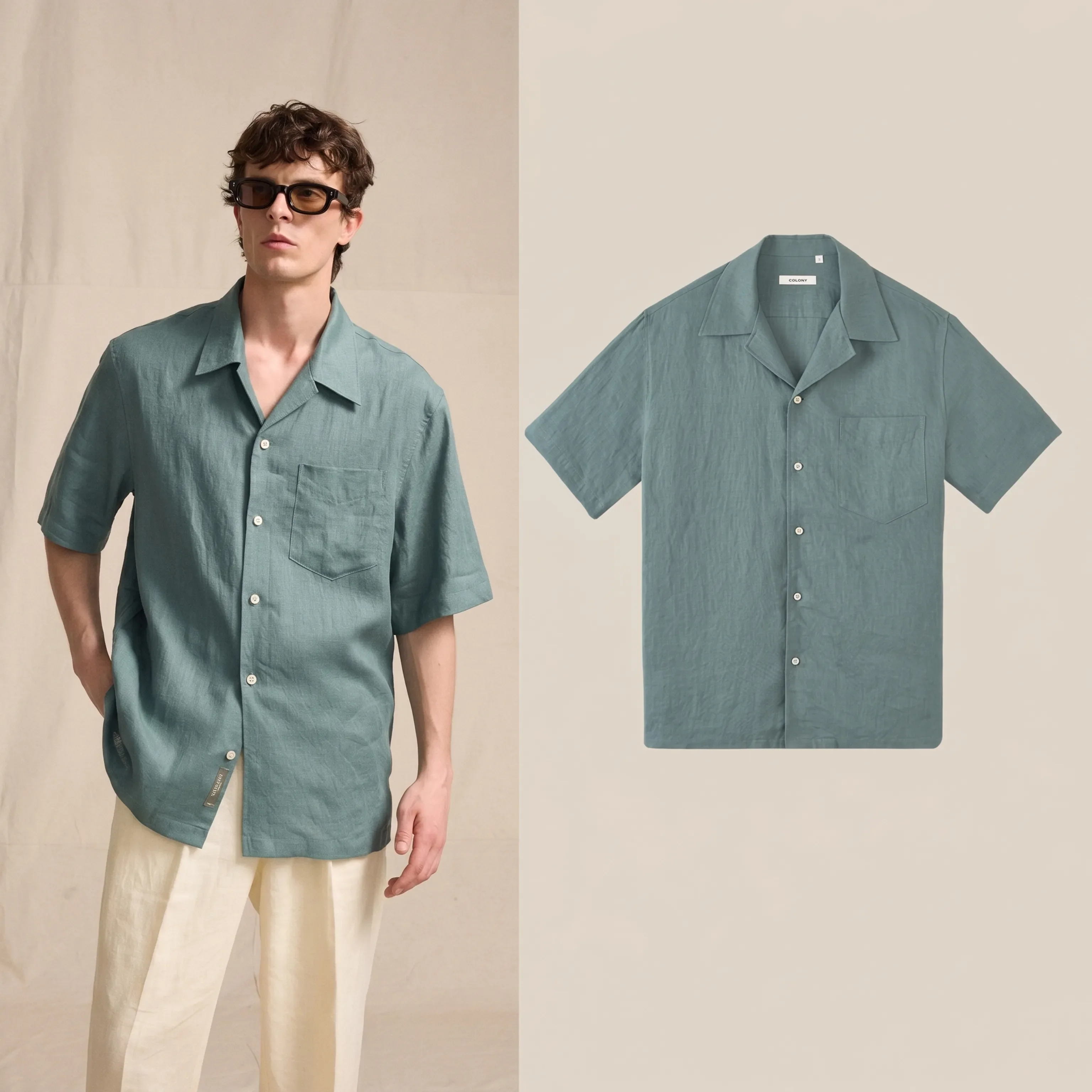 Linen Cuban Collar Shirt - Image 7