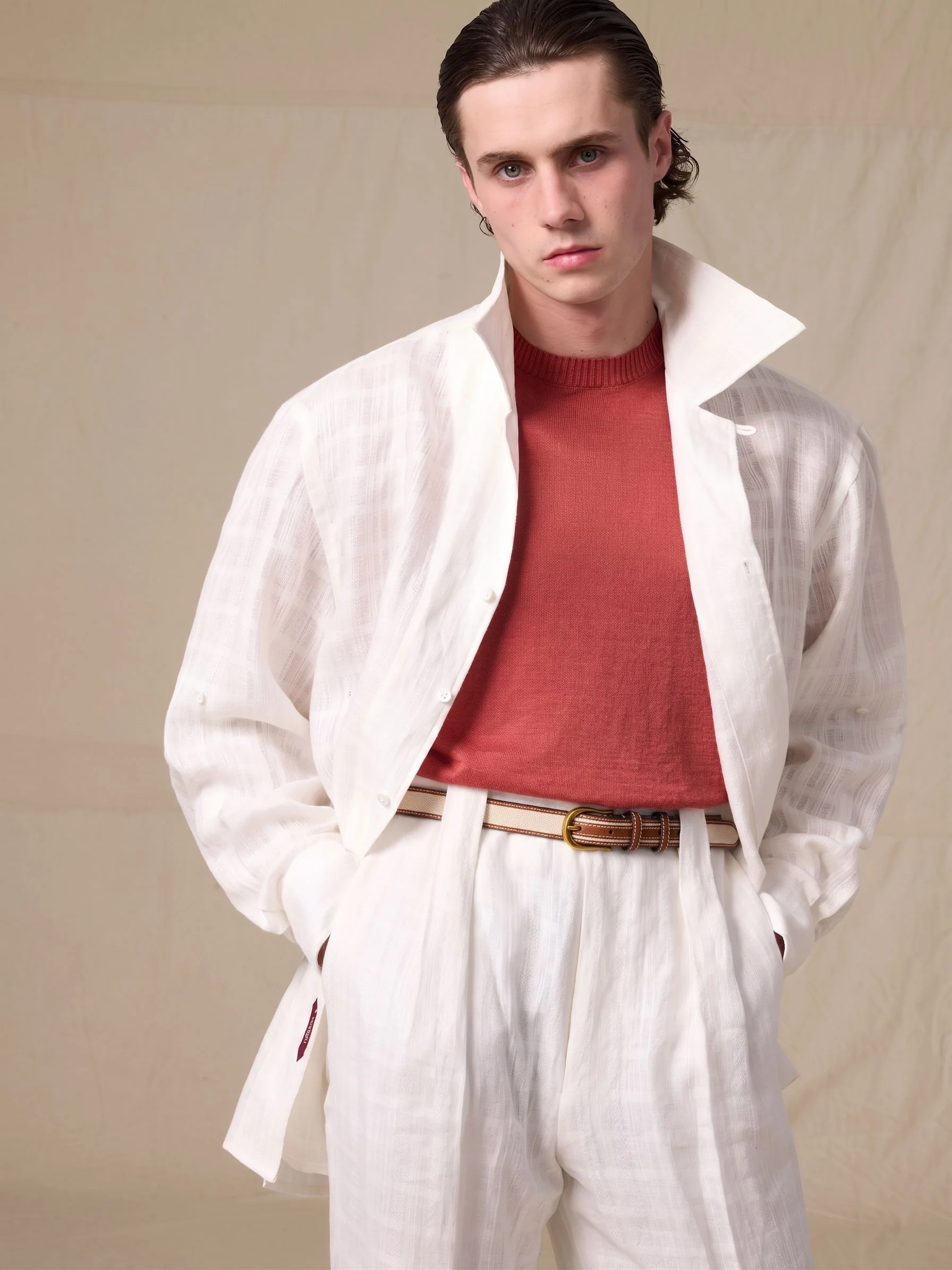 Linen Cuban Collar Shirt - Image 4