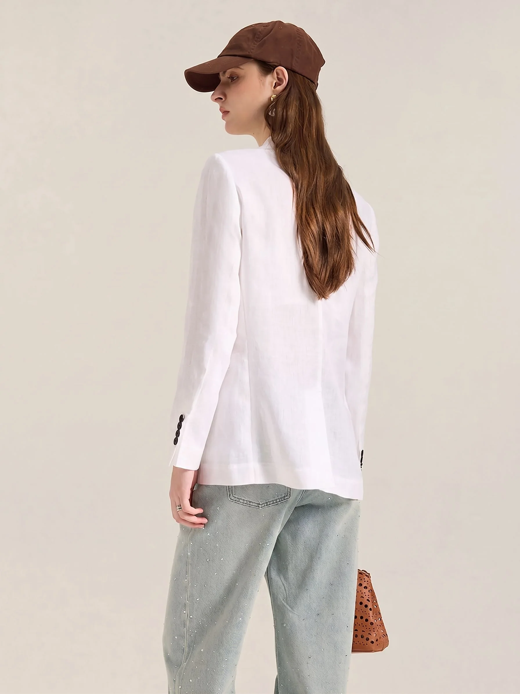 Linen Double-Breasted Blazer - Image 3