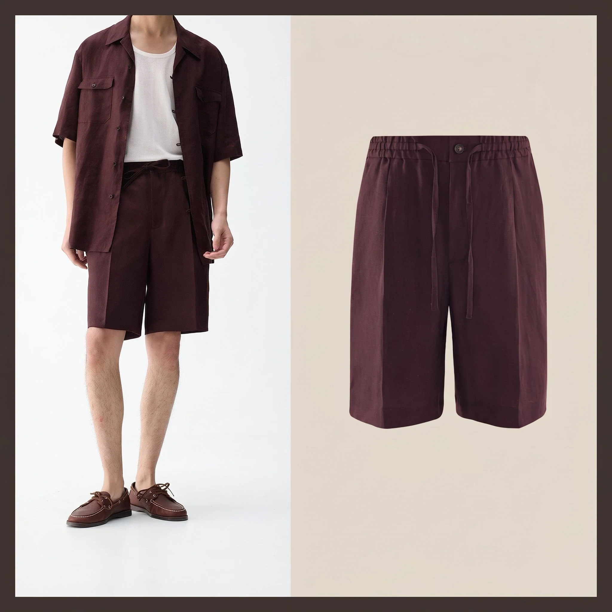 Linen Drawstring Shorts - Image 7