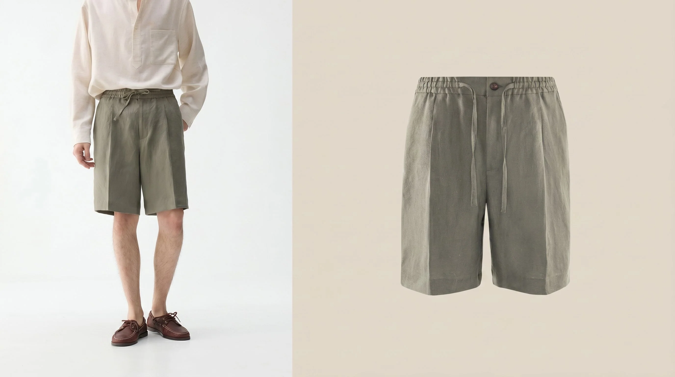 Linen Drawstring Shorts - Image 8