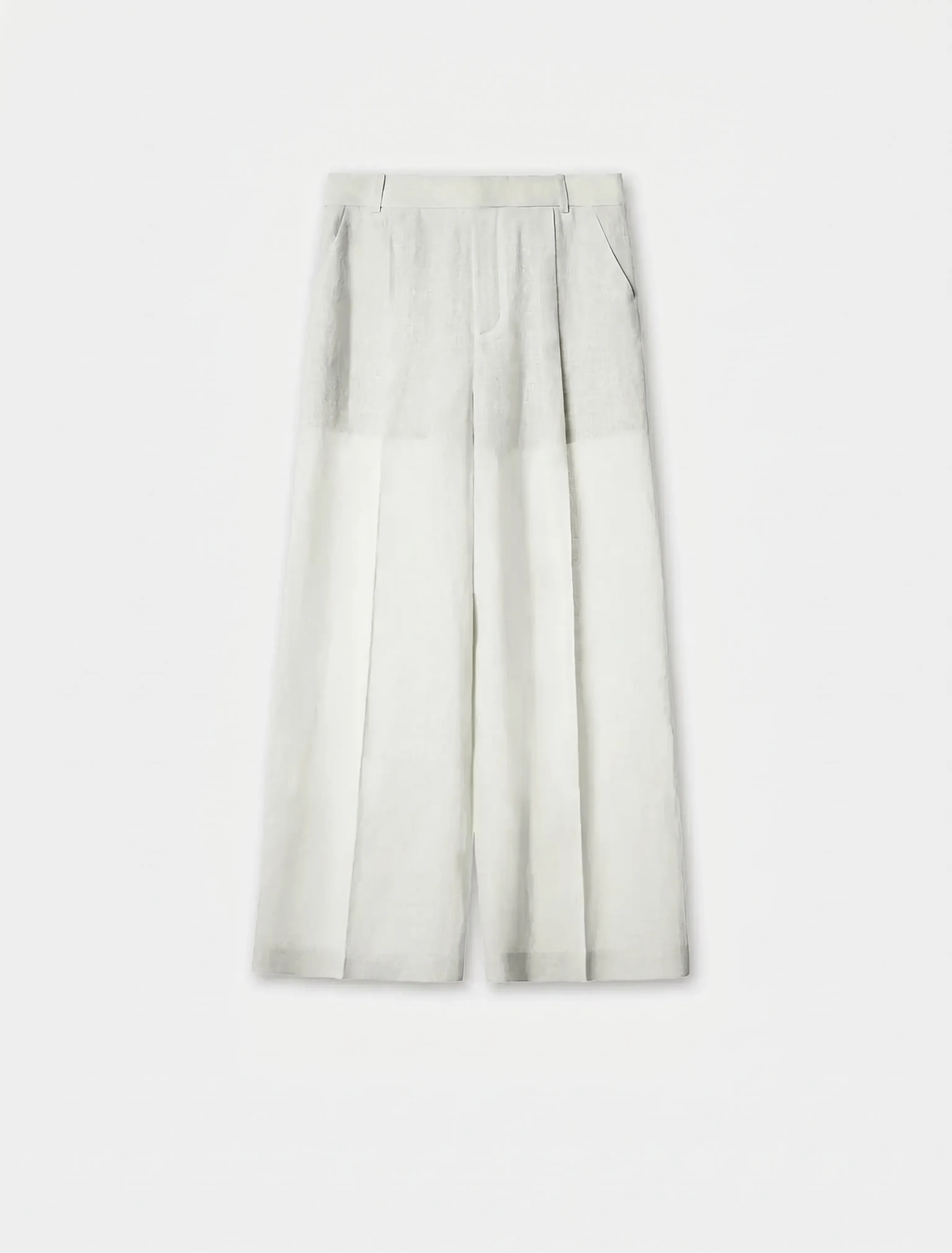 Linen Melange Tie-Front Vest & Wide-Leg Trousers Set - Image 6