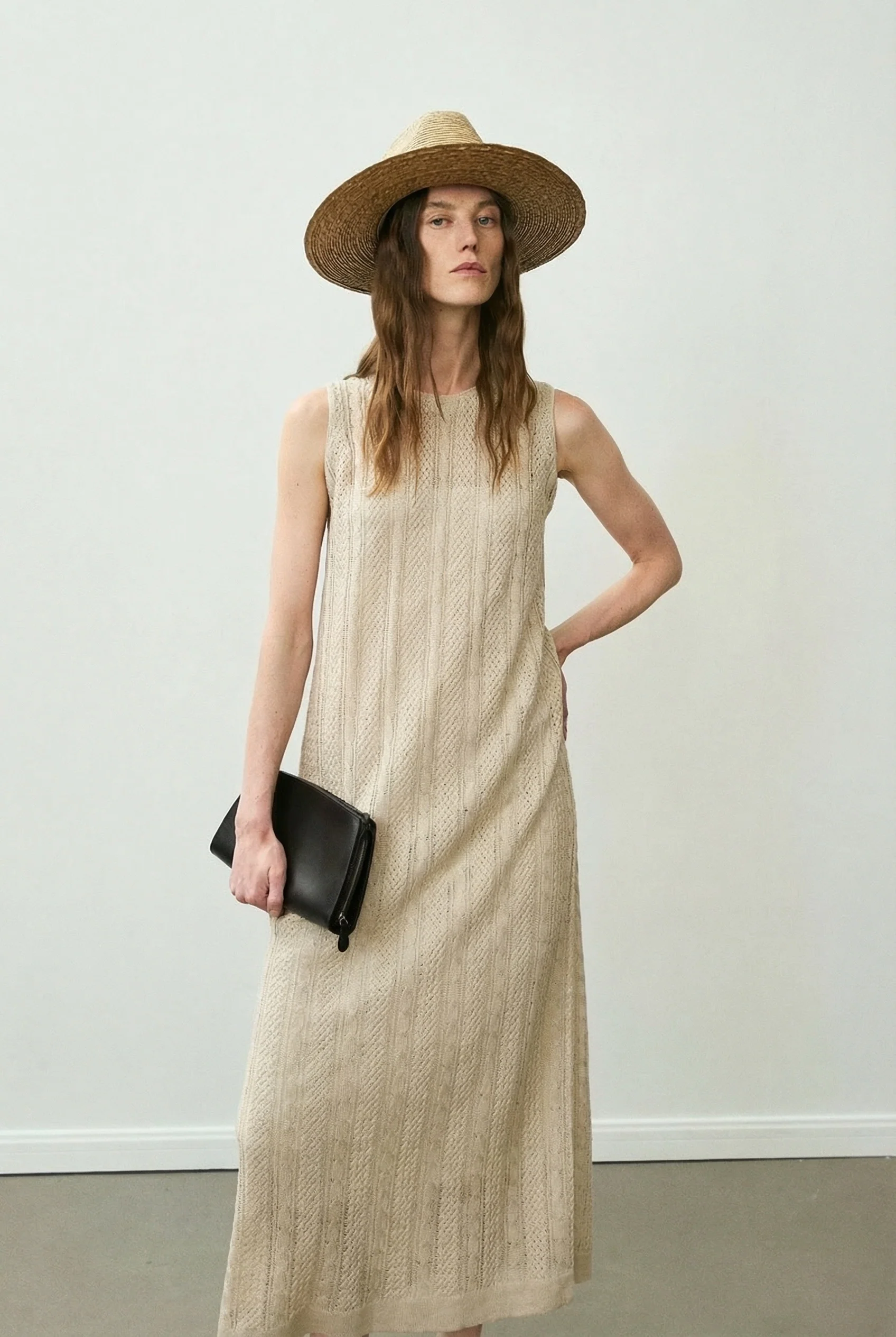 Linen Open-Knit Maxi Dress - Image 2