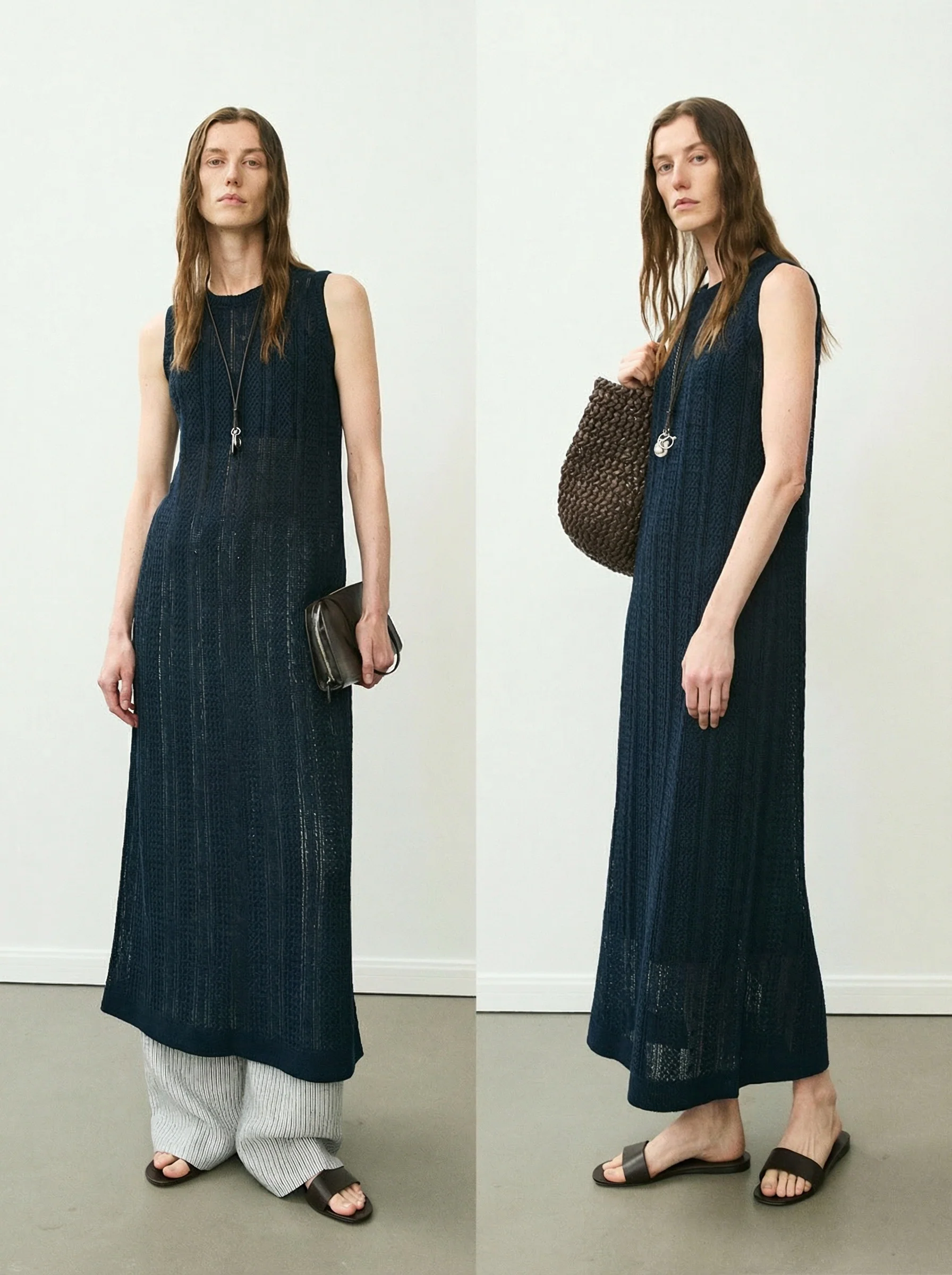 Linen Open-Knit Maxi Dress - Image 3