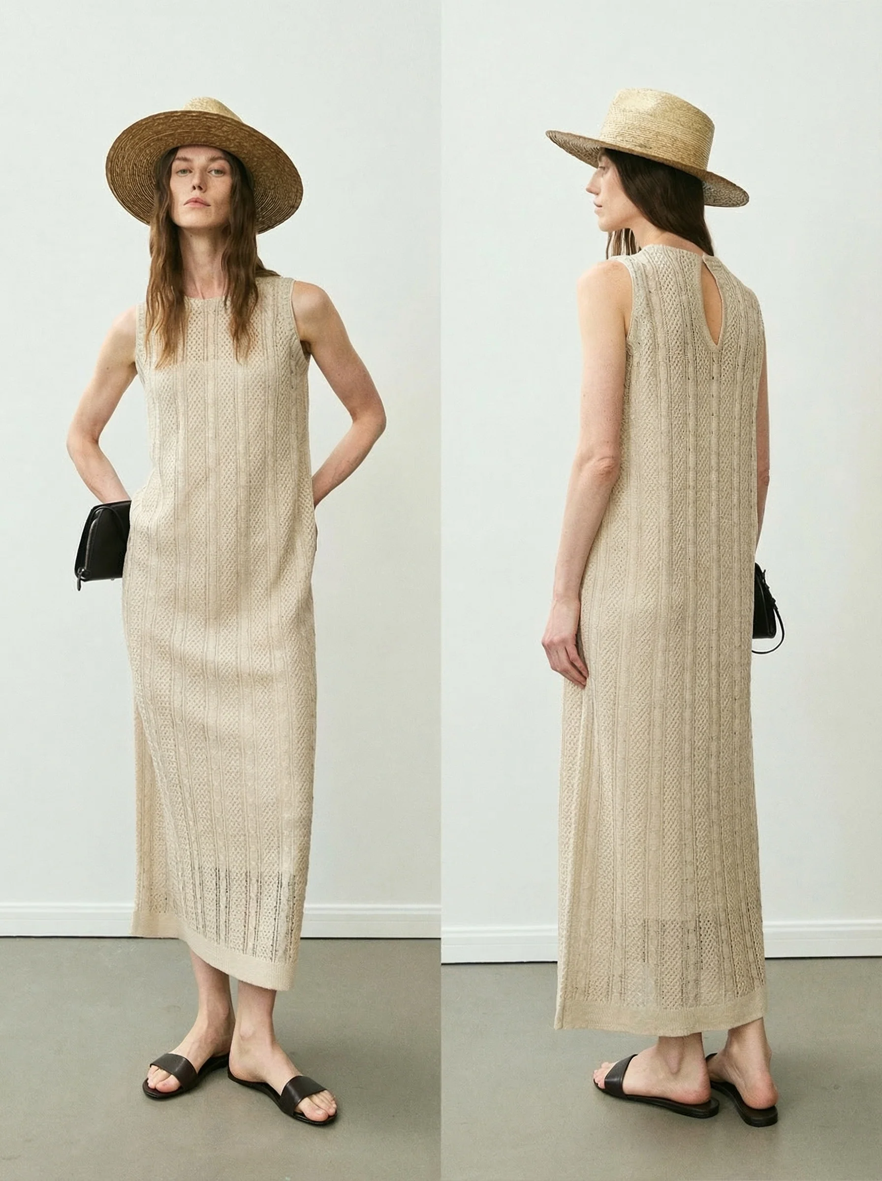 Linen Open-Knit Maxi Dress - Image 4