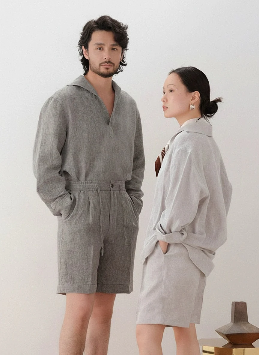 Linen Relaxed Shirt & Shorts Set