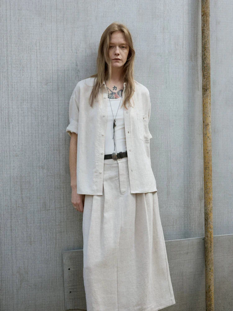 Linen Rolled-Sleeve Shirt - Image 2