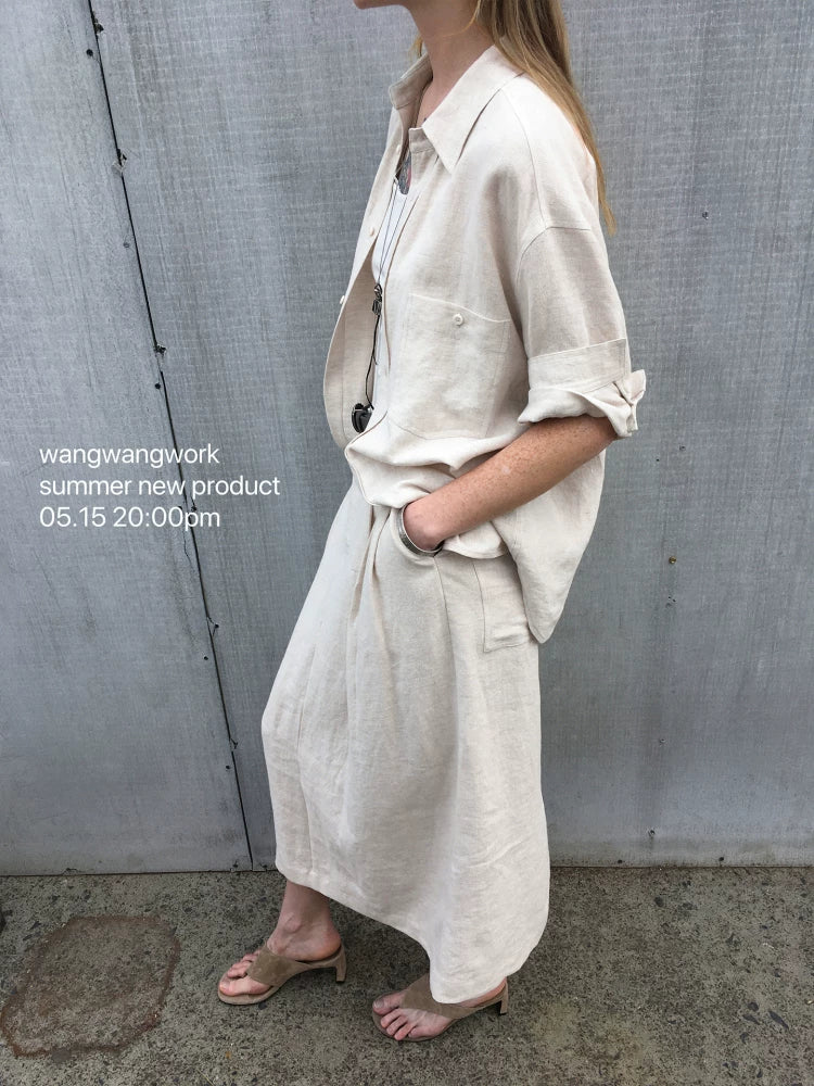 Linen Rolled-Sleeve Shirt - Image 4