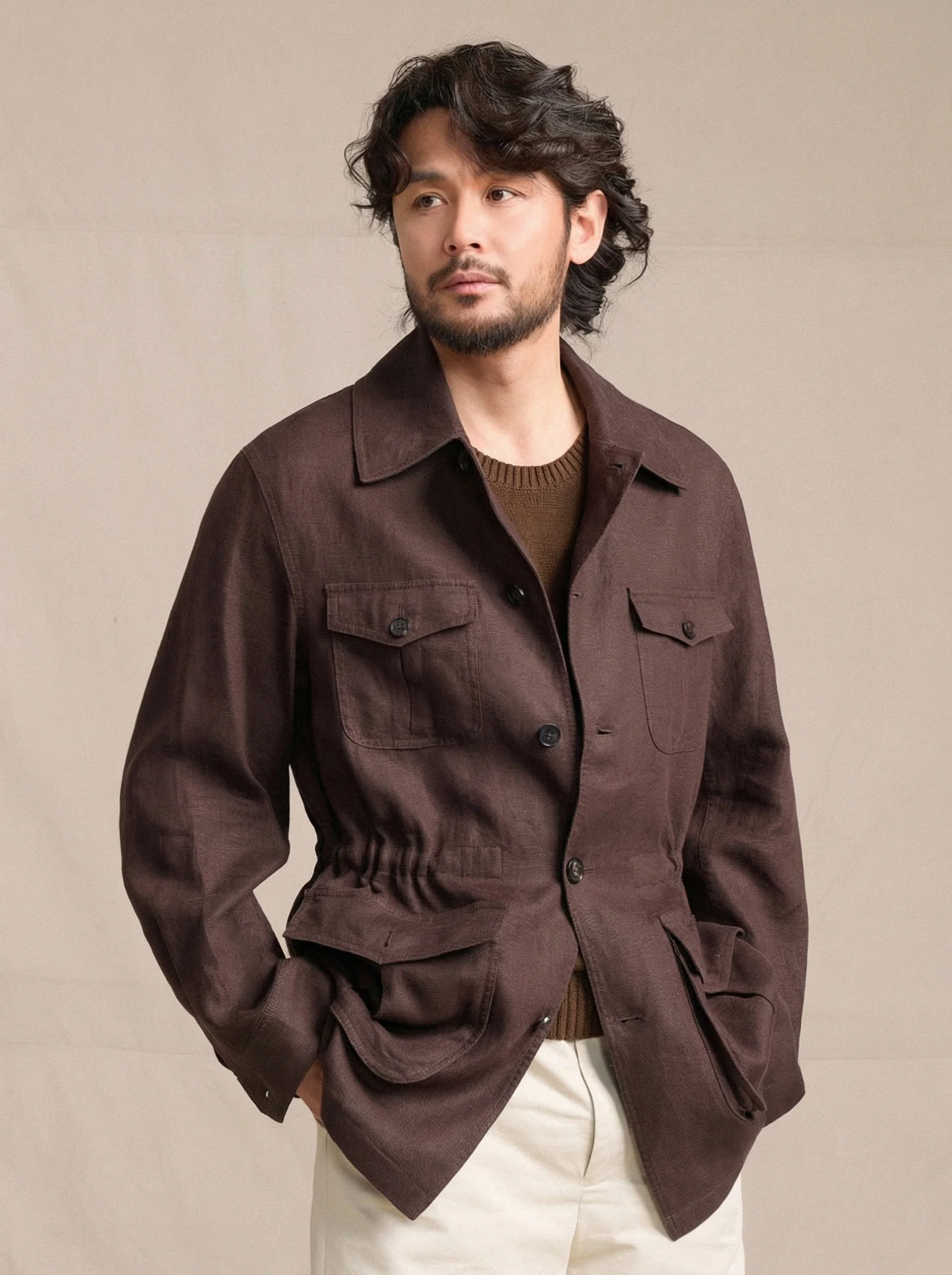 Linen Safari Jacket - Image 2