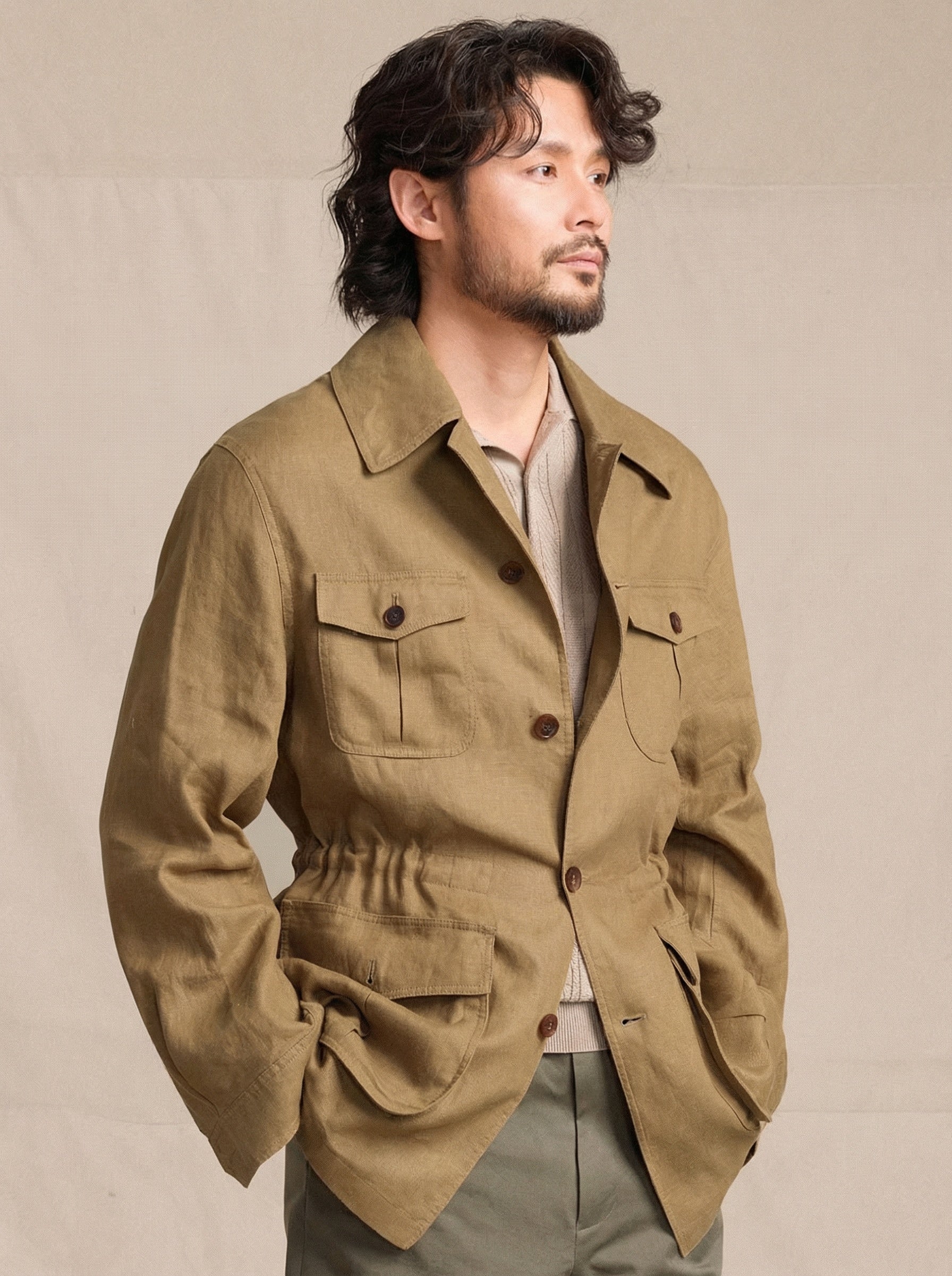 Linen Safari Jacket - Image 3