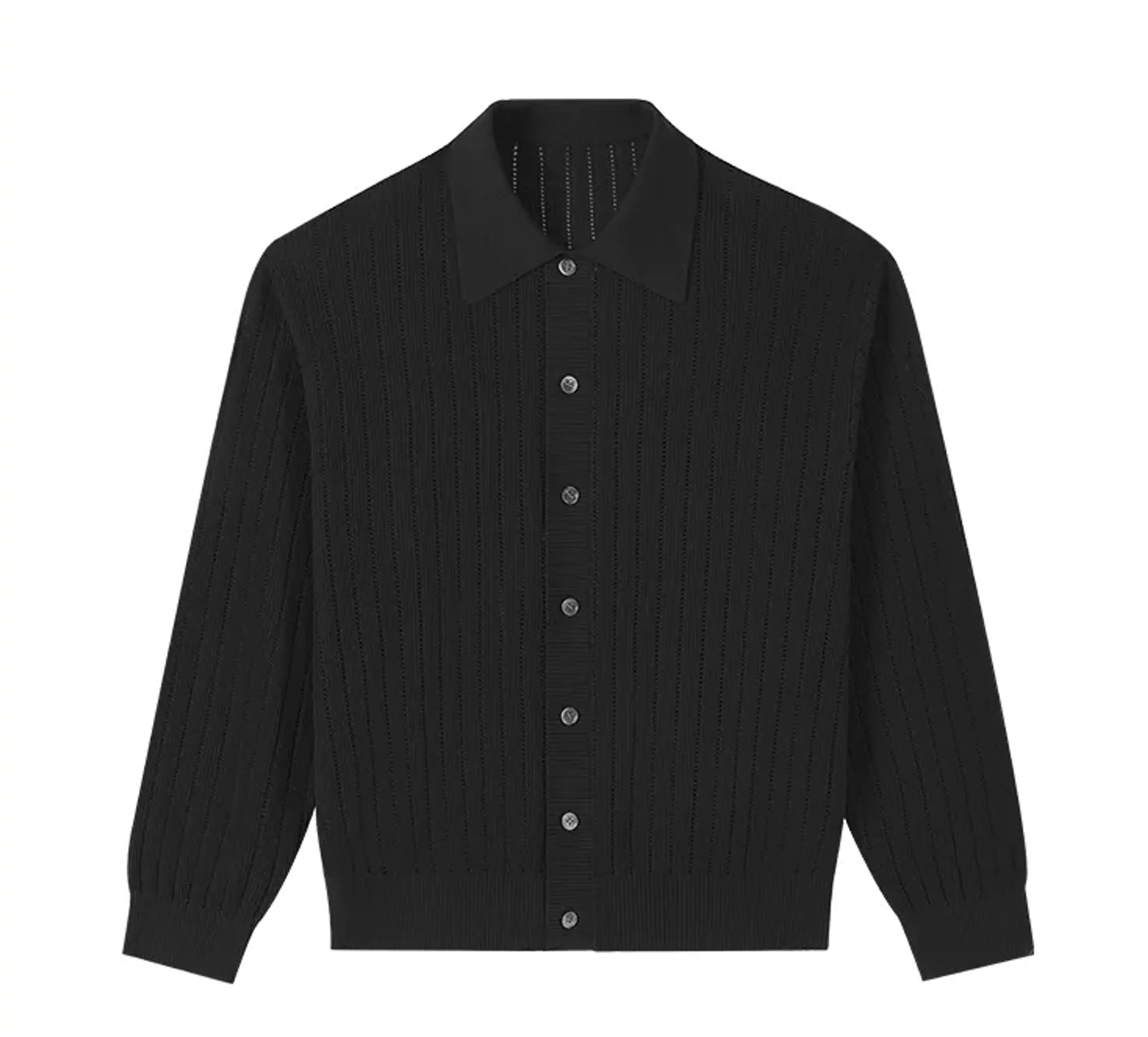 Linen-Silk Polo Cardigan - Image 4