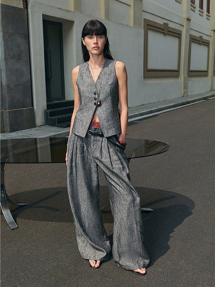 Linen Vest Set