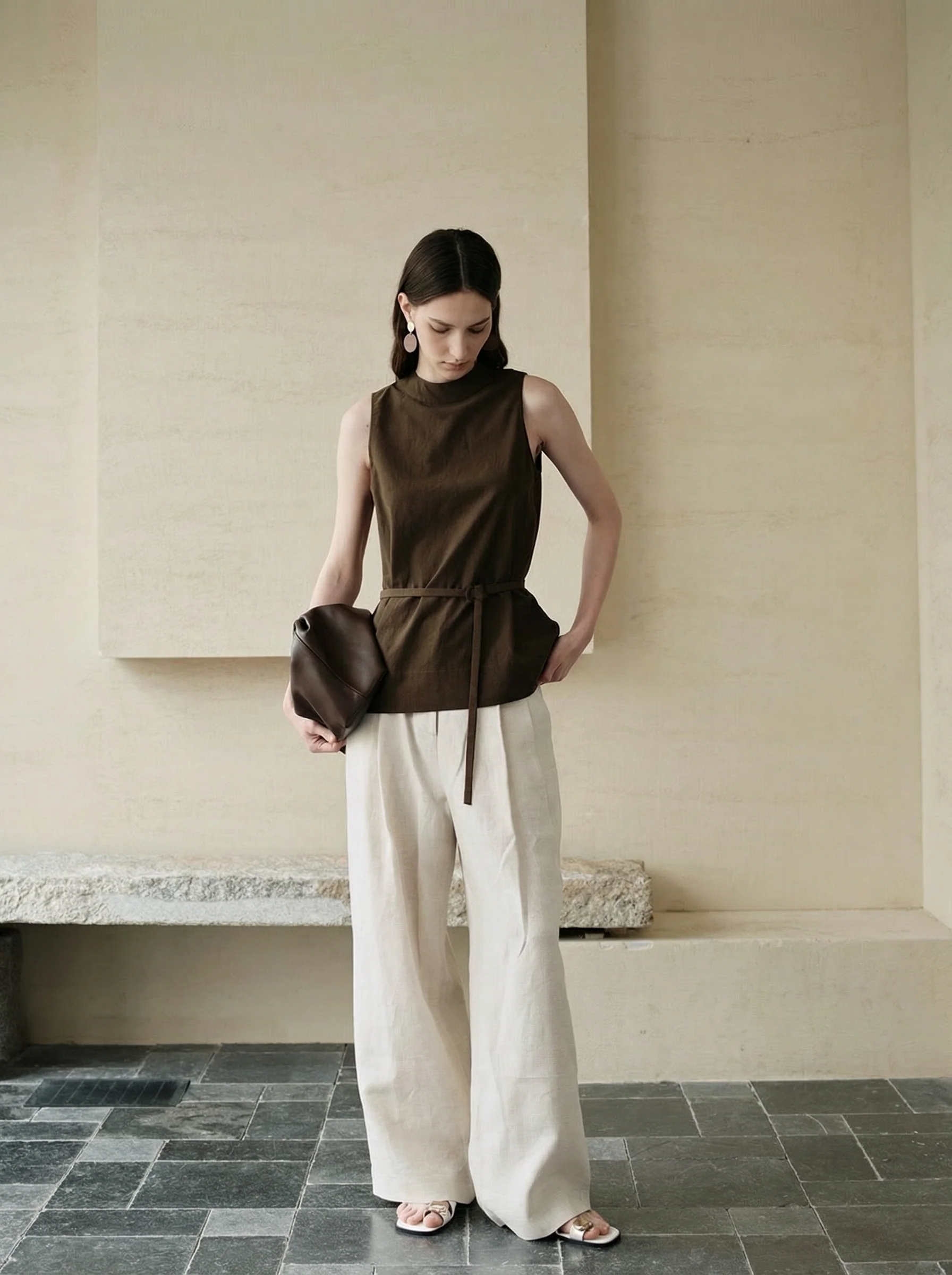 Linen Wide-Leg Trousers