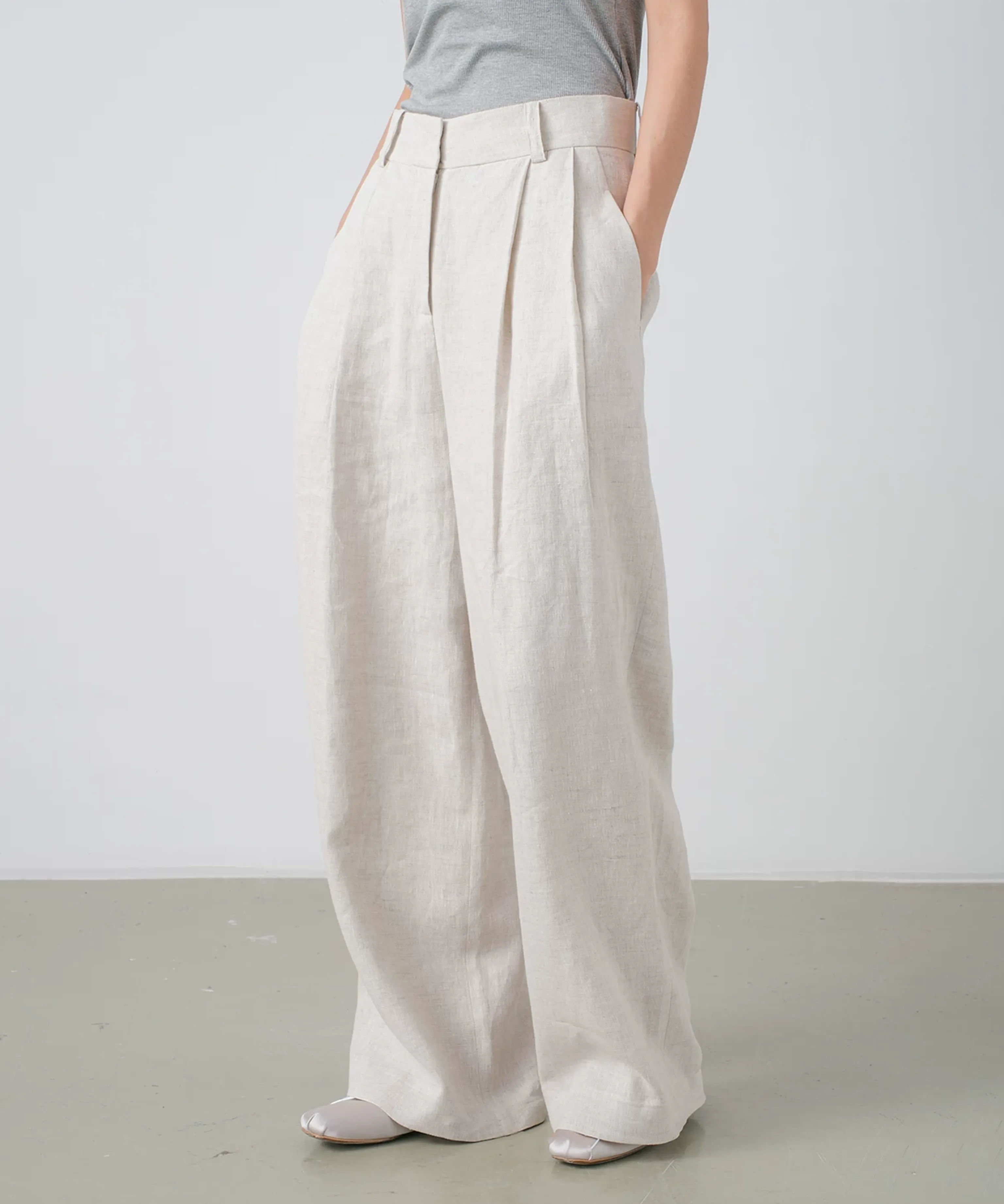 Linen Wide-Leg Trousers - Image 4
