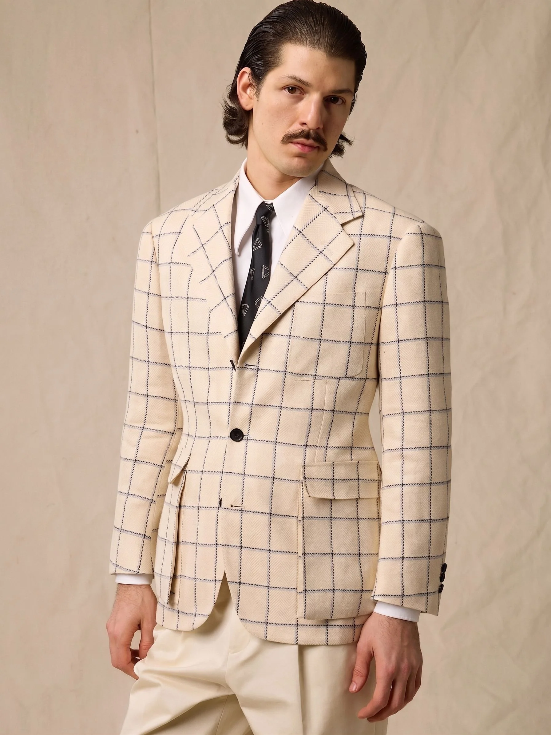 Linen Windowpane Blazer