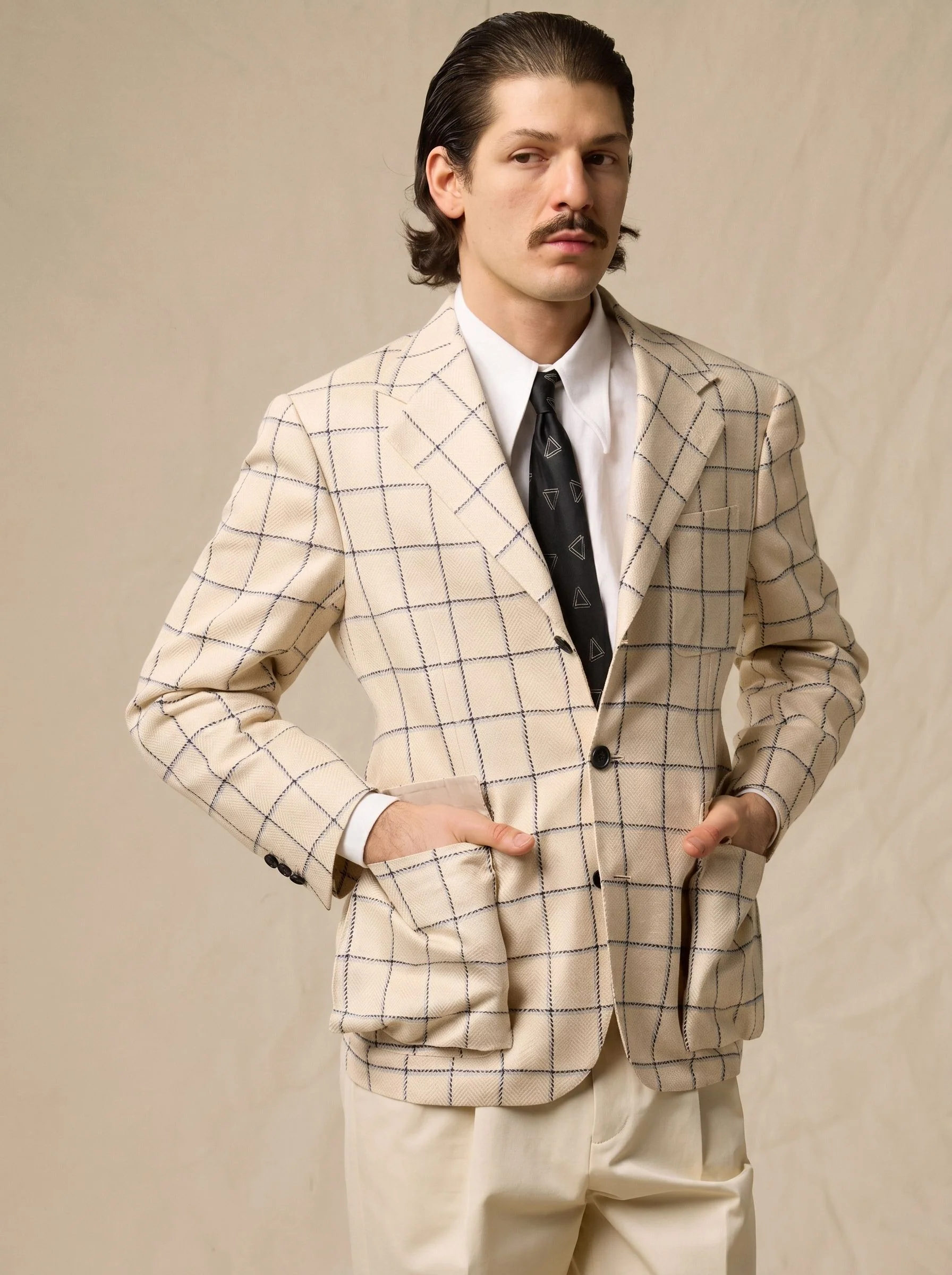Linen Windowpane Blazer - Image 3
