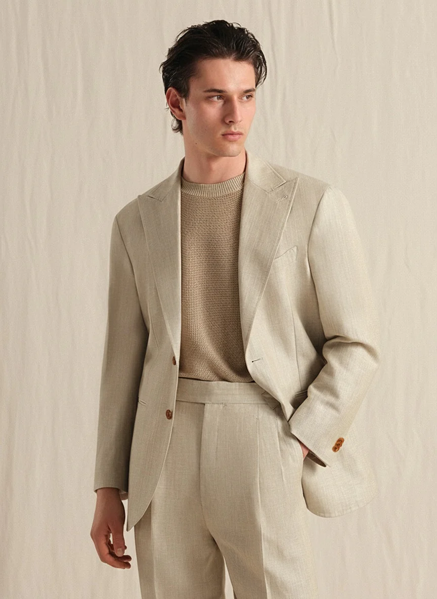 Linen Wool Half-Lined Jacket
