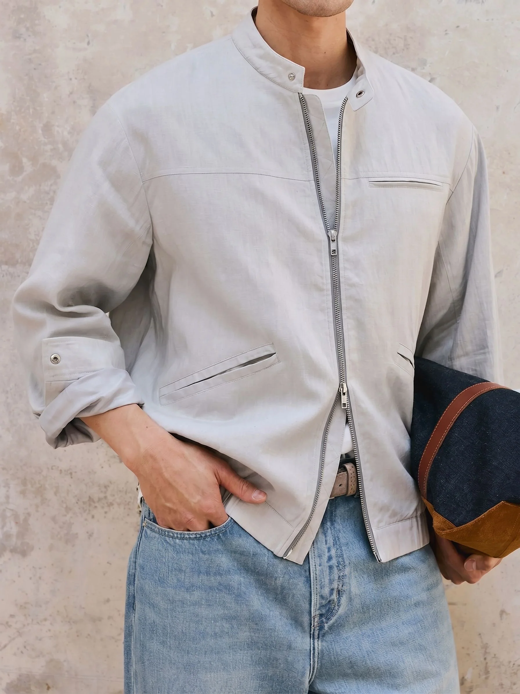 Linen Zip Jacket - Image 5