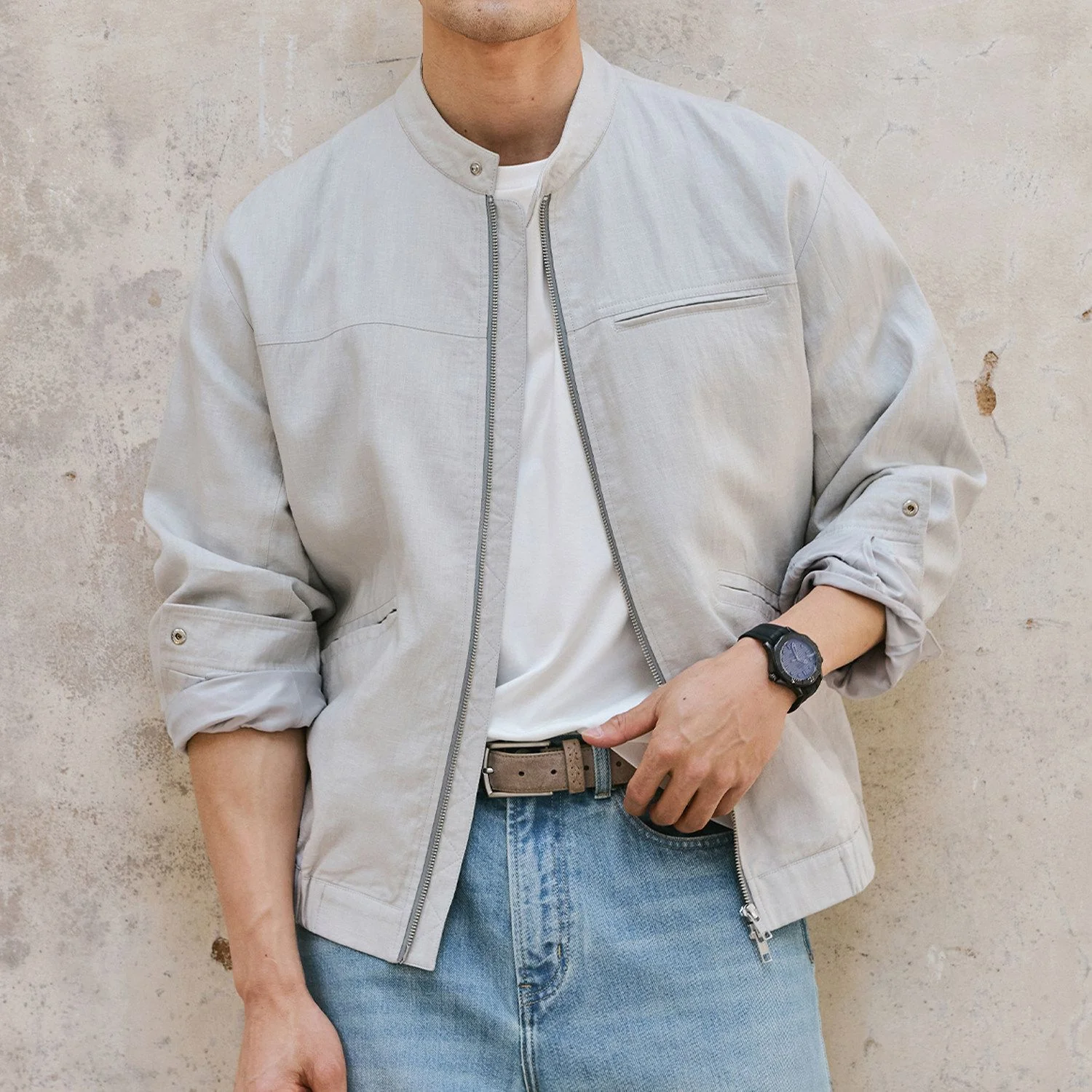 Linen Zip Jacket - Image 6