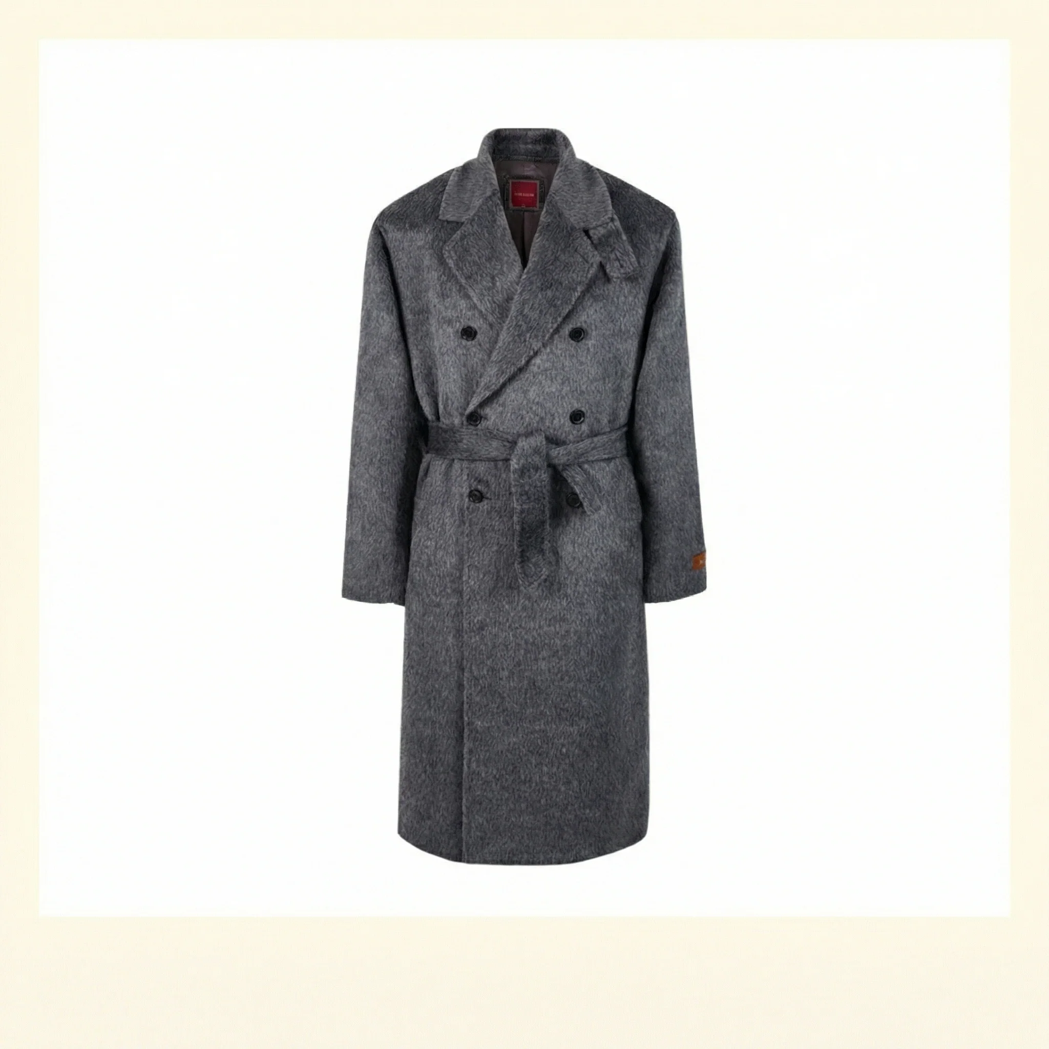 Llama Wool Belted Overcoat - Image 13