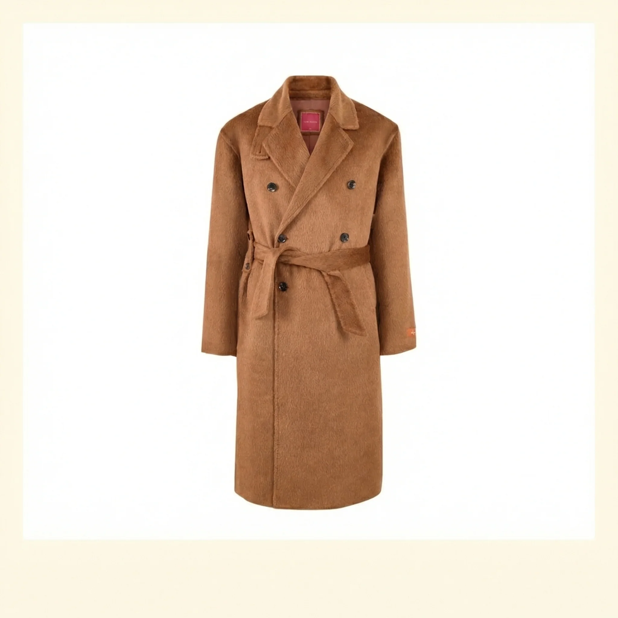 Llama Wool Belted Overcoat - Image 5
