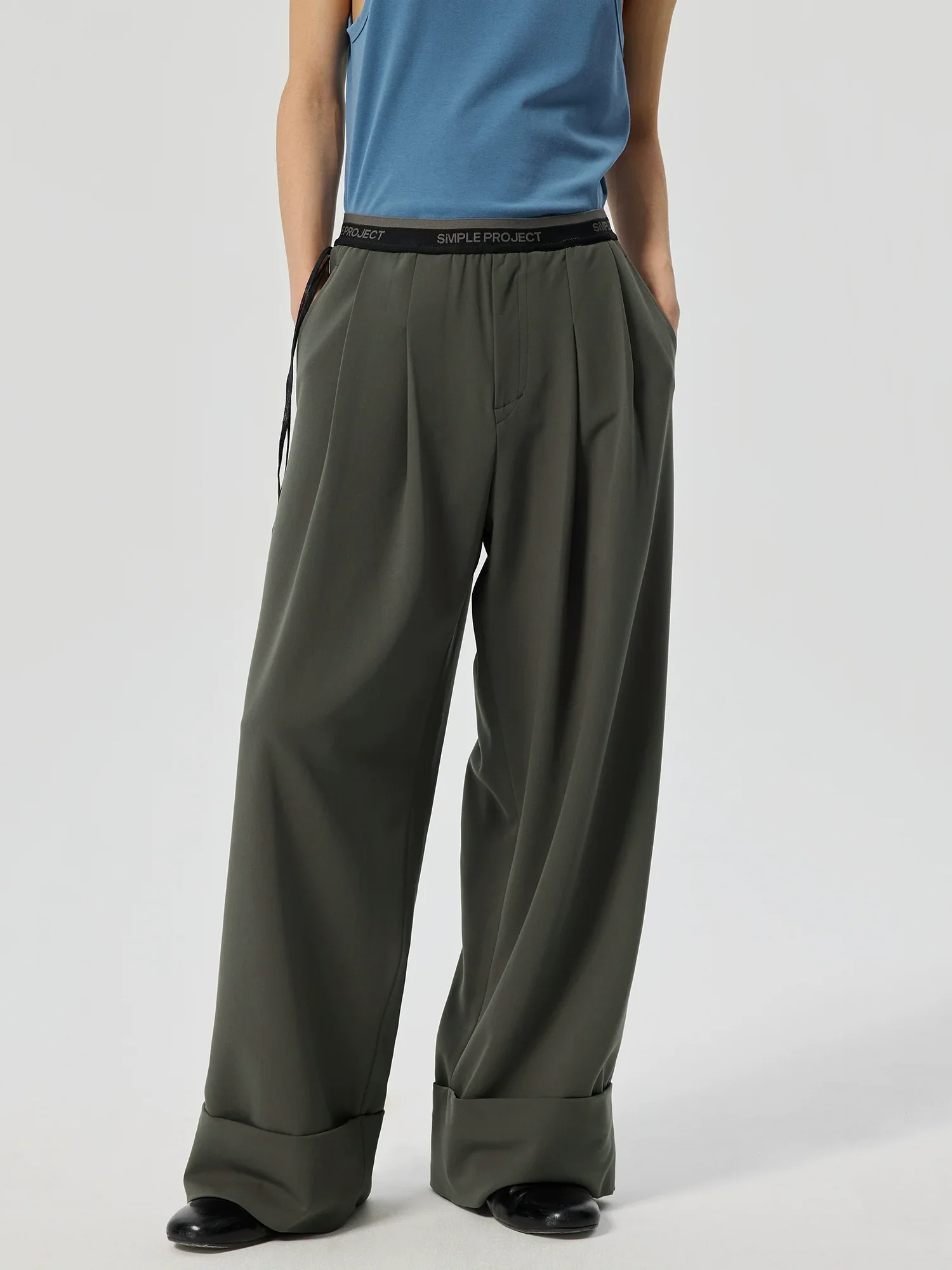 Logo Band Wide-Leg Trousers