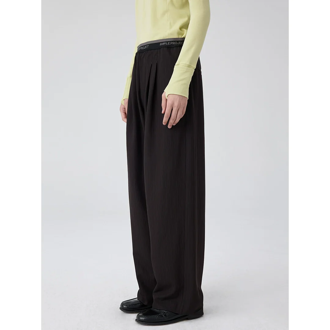 Logo Pinstripe Wide-Leg Trousers - Image 2